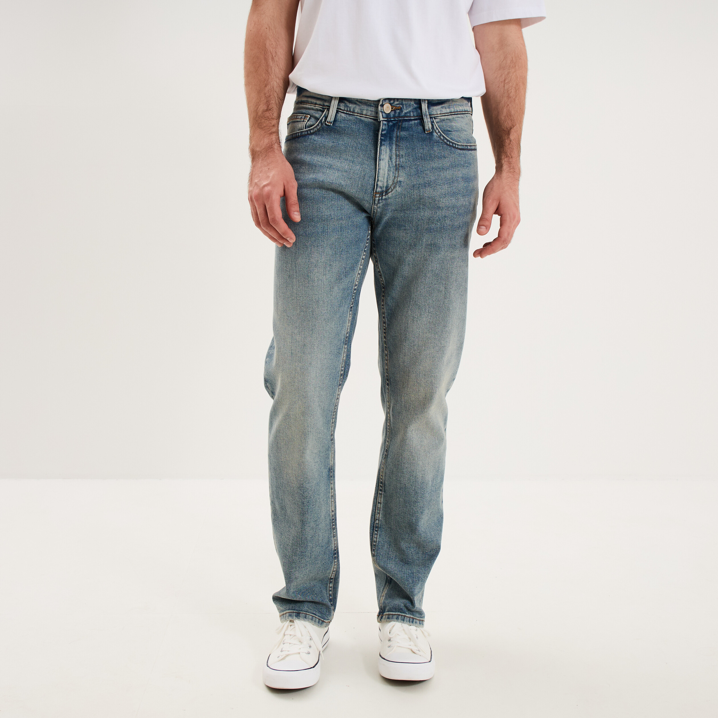 Jeans regular 5 poches denim double stone homme