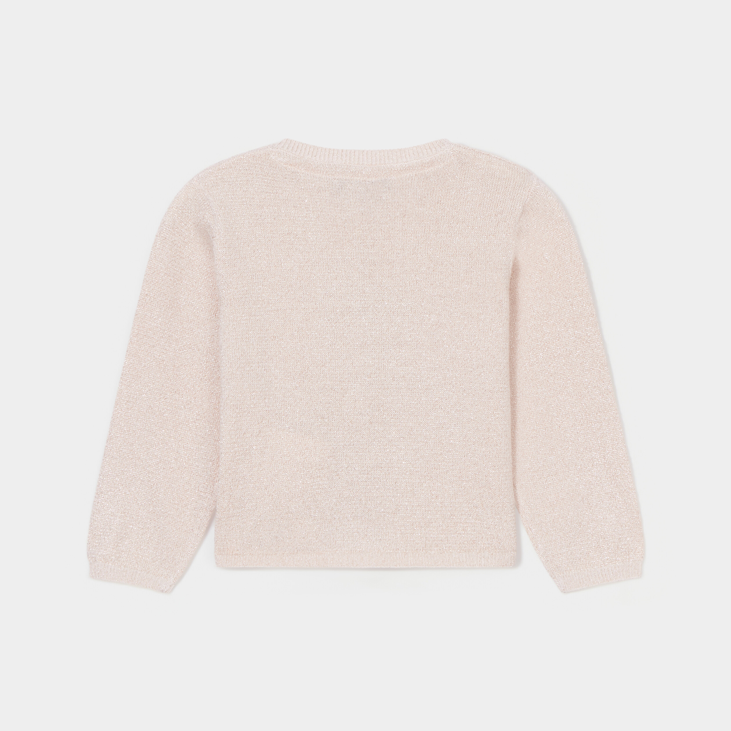 gilet fils metallises creeks rose clair bebef Gilet fils métallisés Creeks rose clair bébé fille