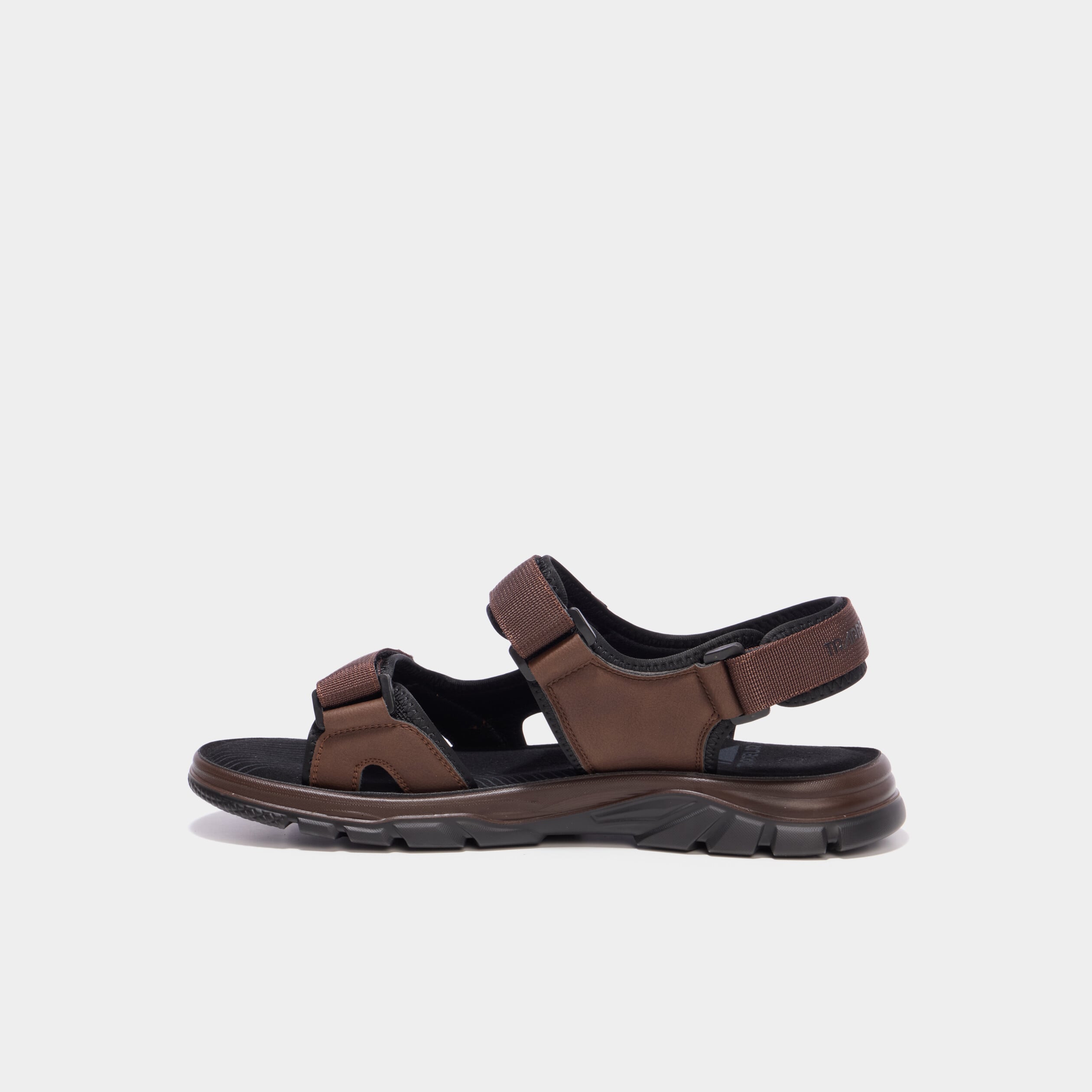 Sandales &agrave; scratchs marron homme
