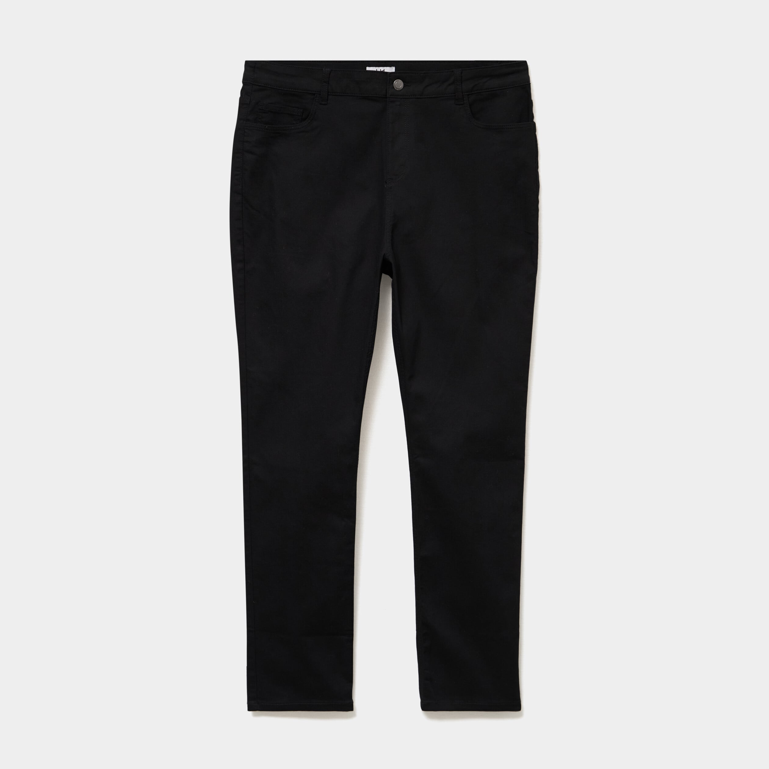 Pantalon droit taille haute extensible noir femme grande taille