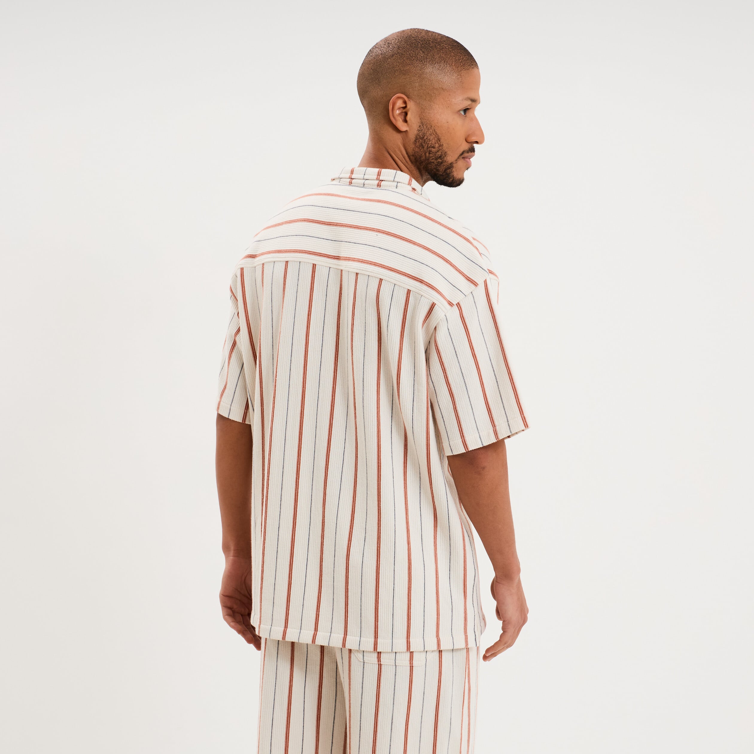 Chemise droite col cubain coton blanc homme | La Halle