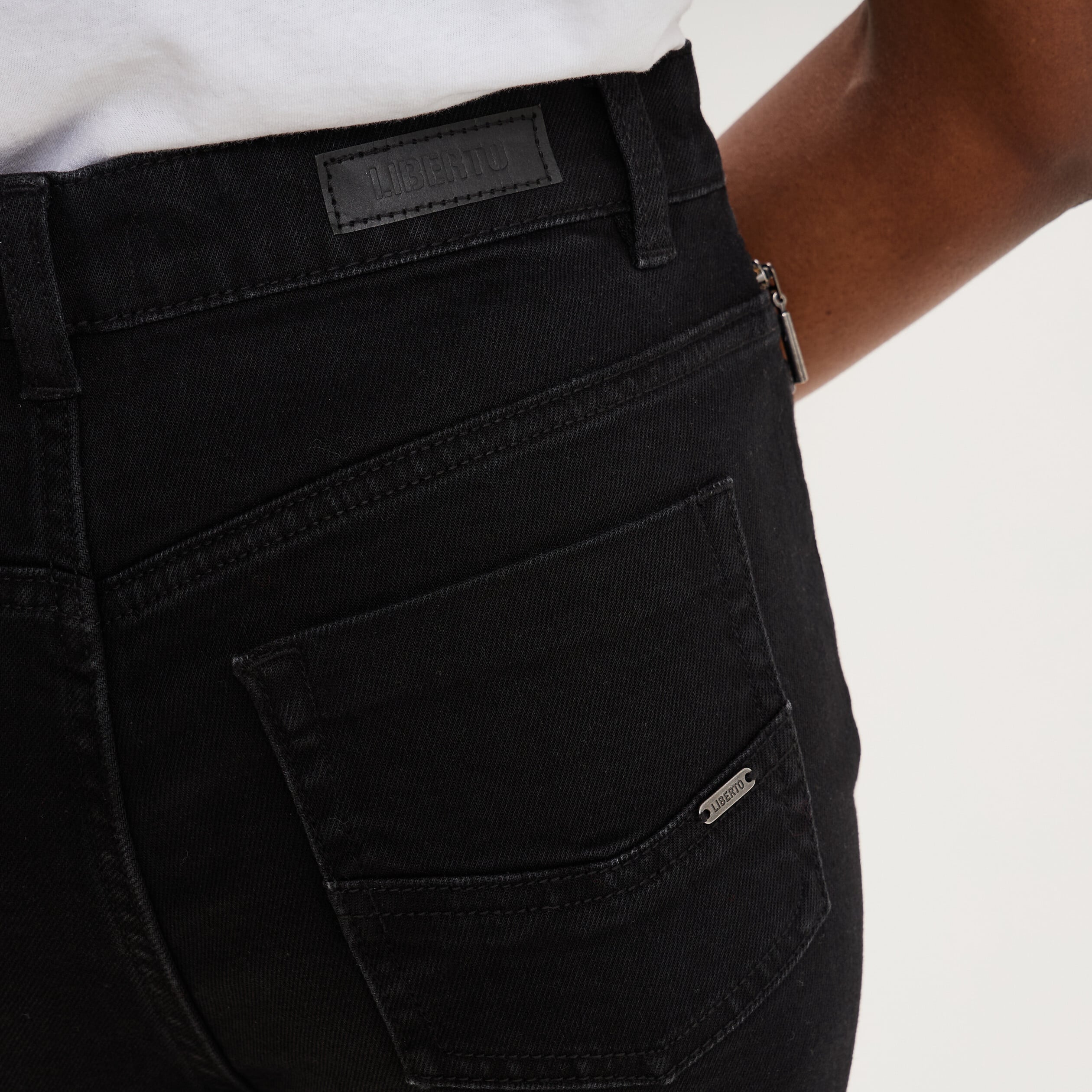 Jean skinny taille haute denim noir femme