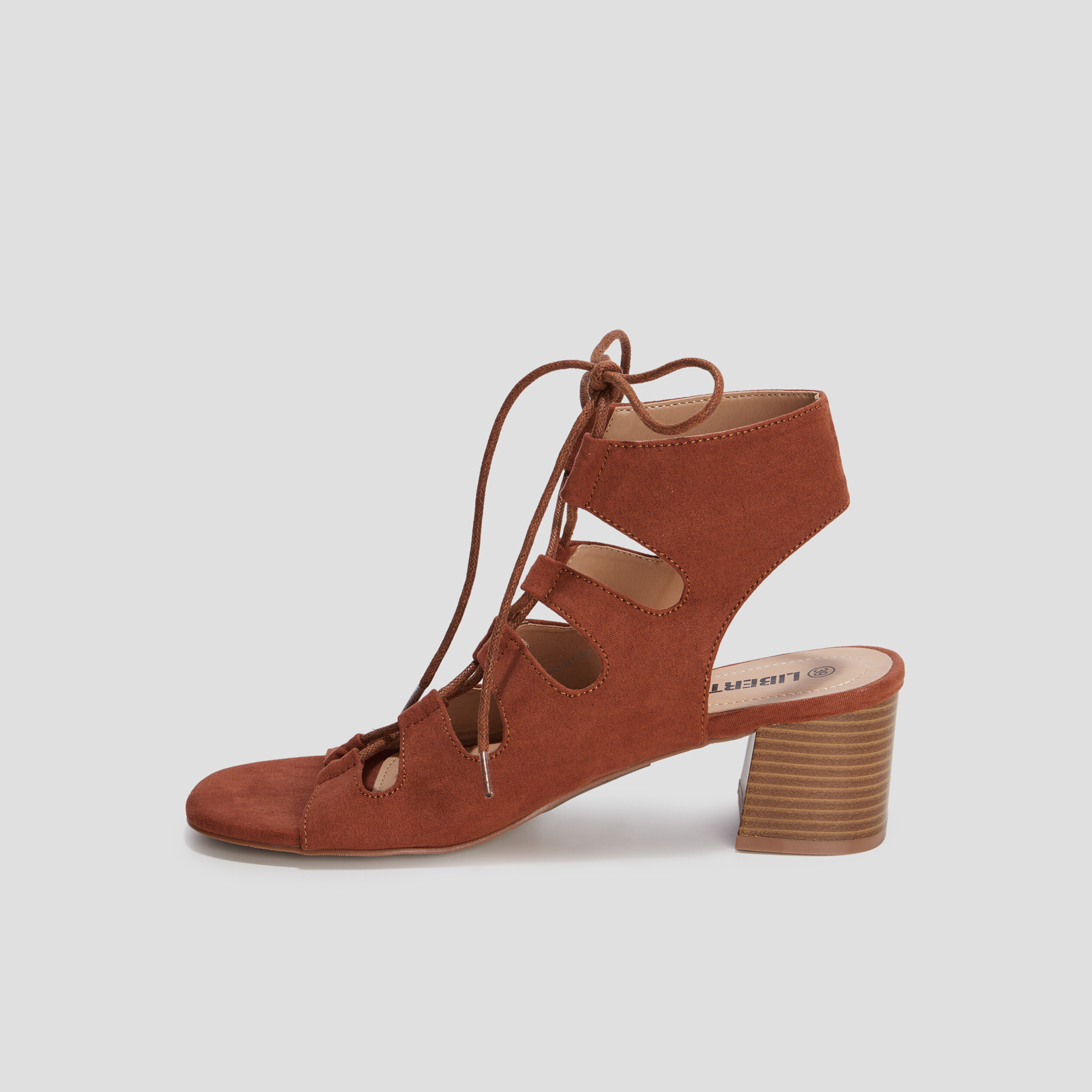 Sandales à talons et lacets Liberto marron femme