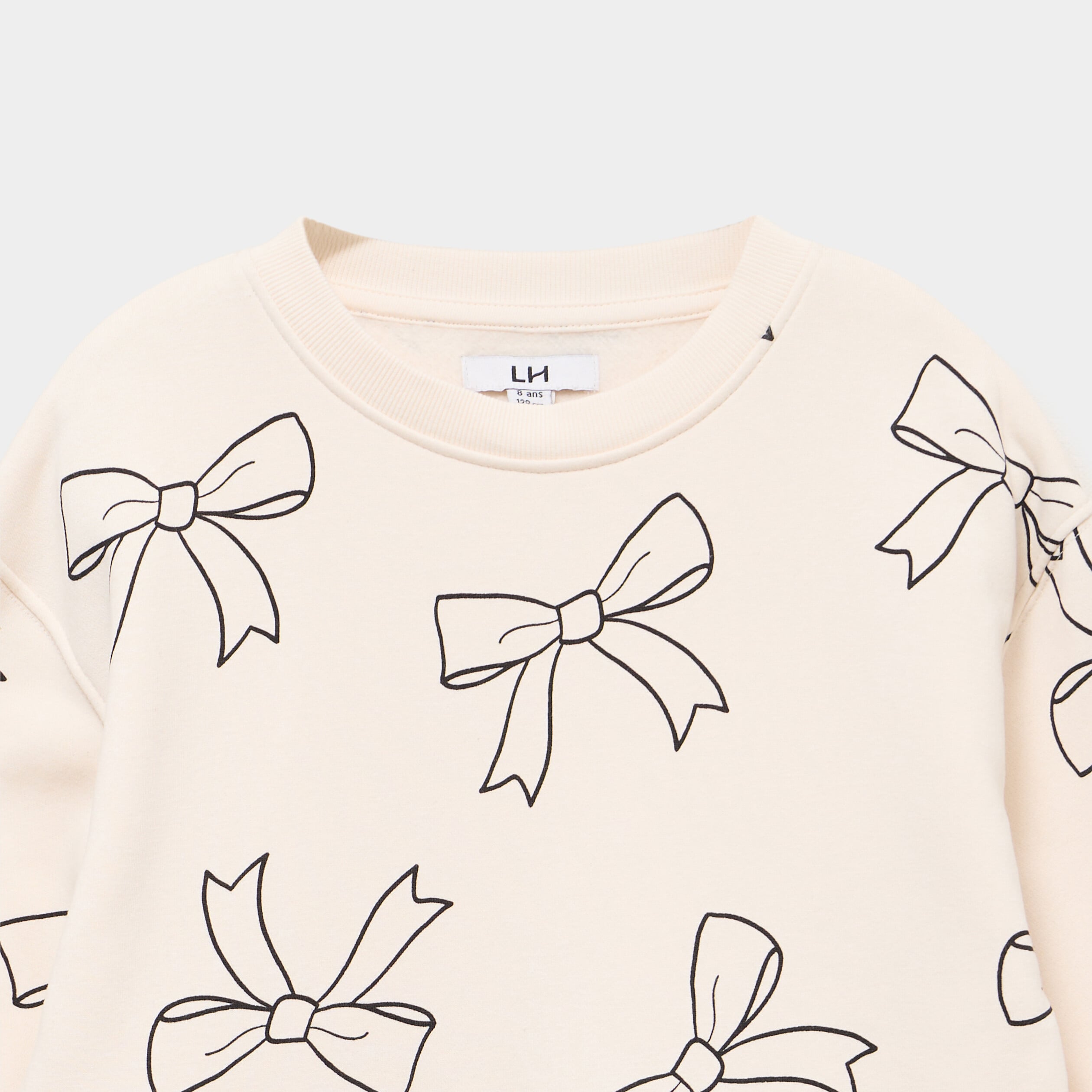 Robe sweat molletonn&eacute;e ample courte beige fille