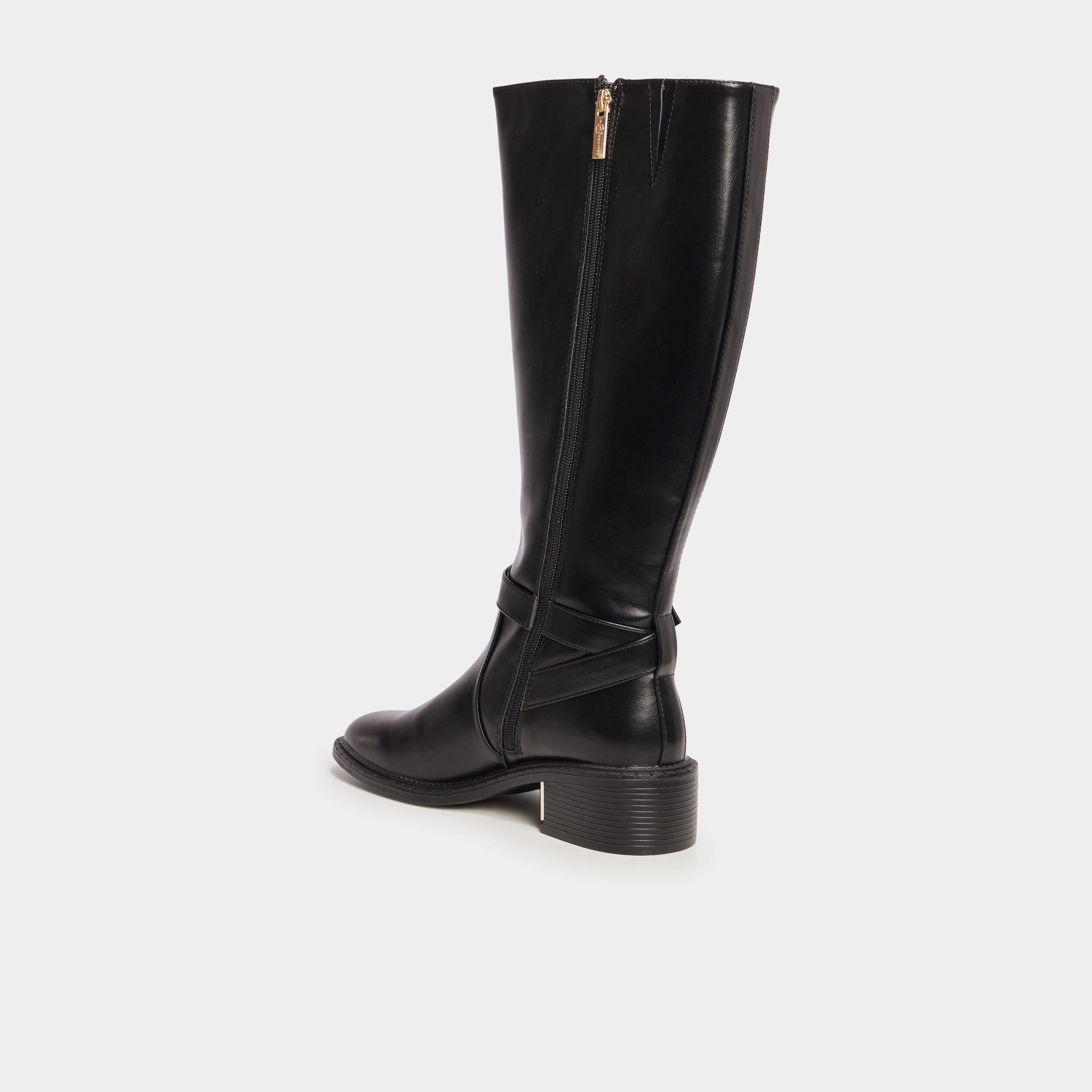 Bottes &agrave; talons avec boucles noir femme