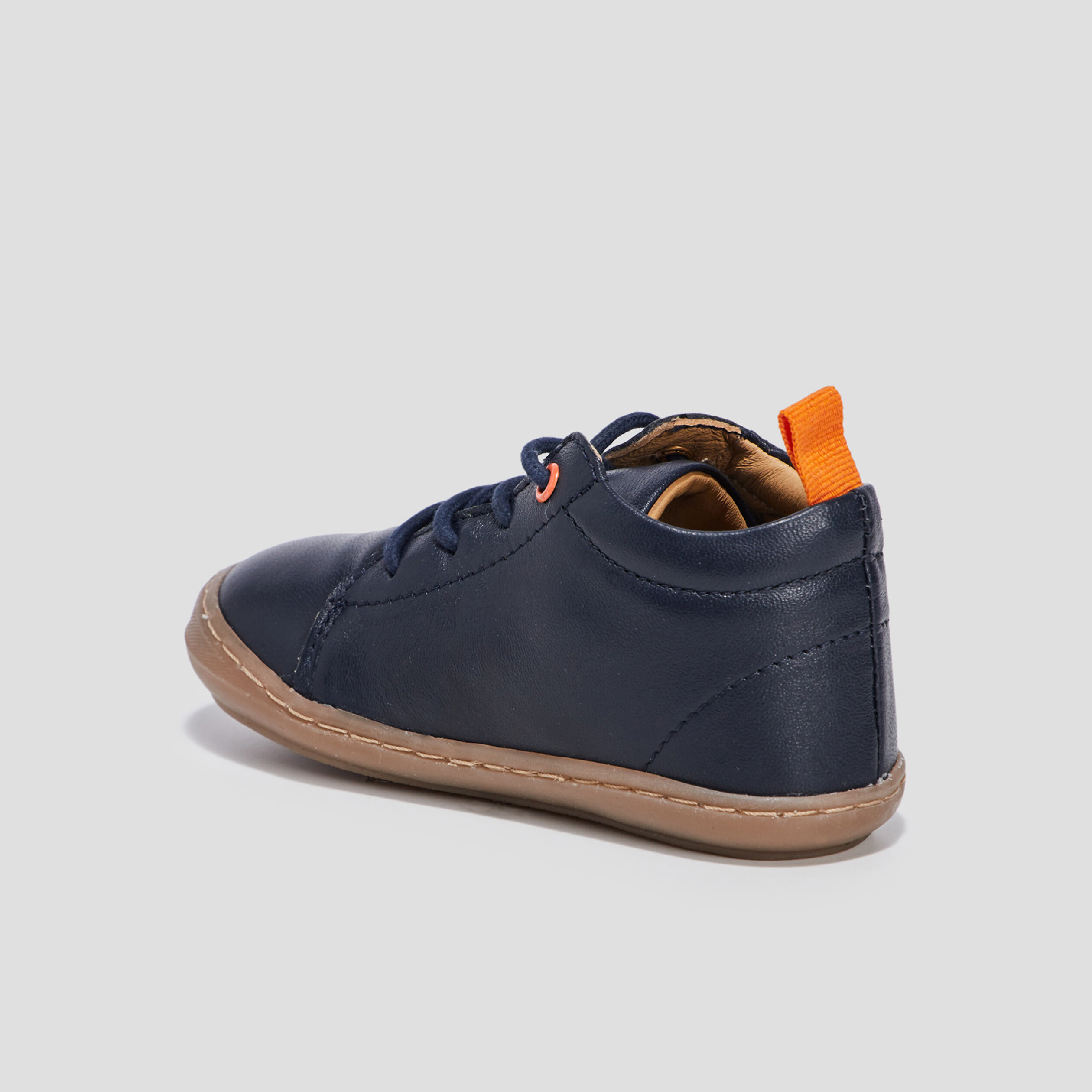 bottillons a lacets en cuir bleu marine bebeg Bottillons à lacets en cuir bleu marine bébé garçon
