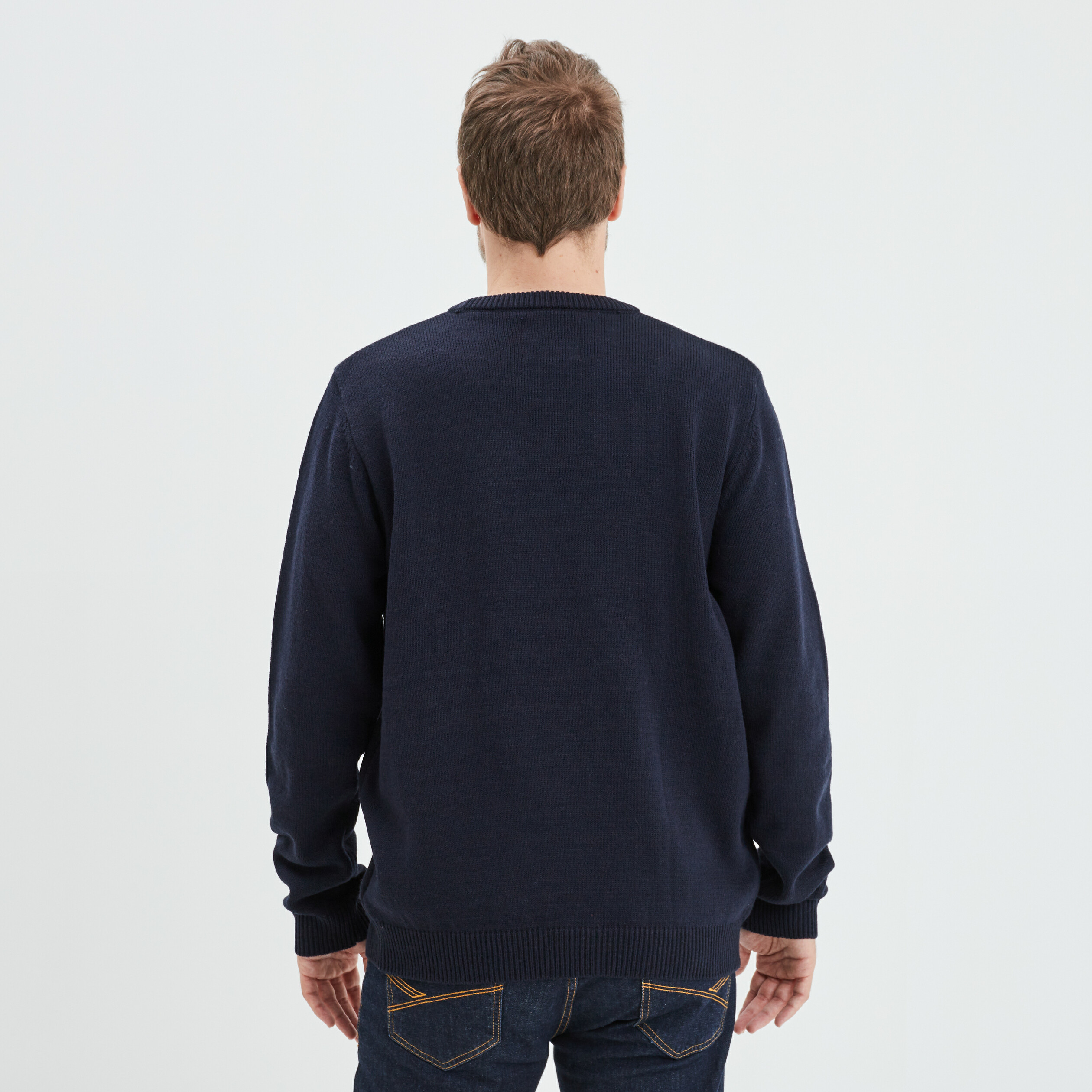 Pull de Noël avec pompon bleu marine homme