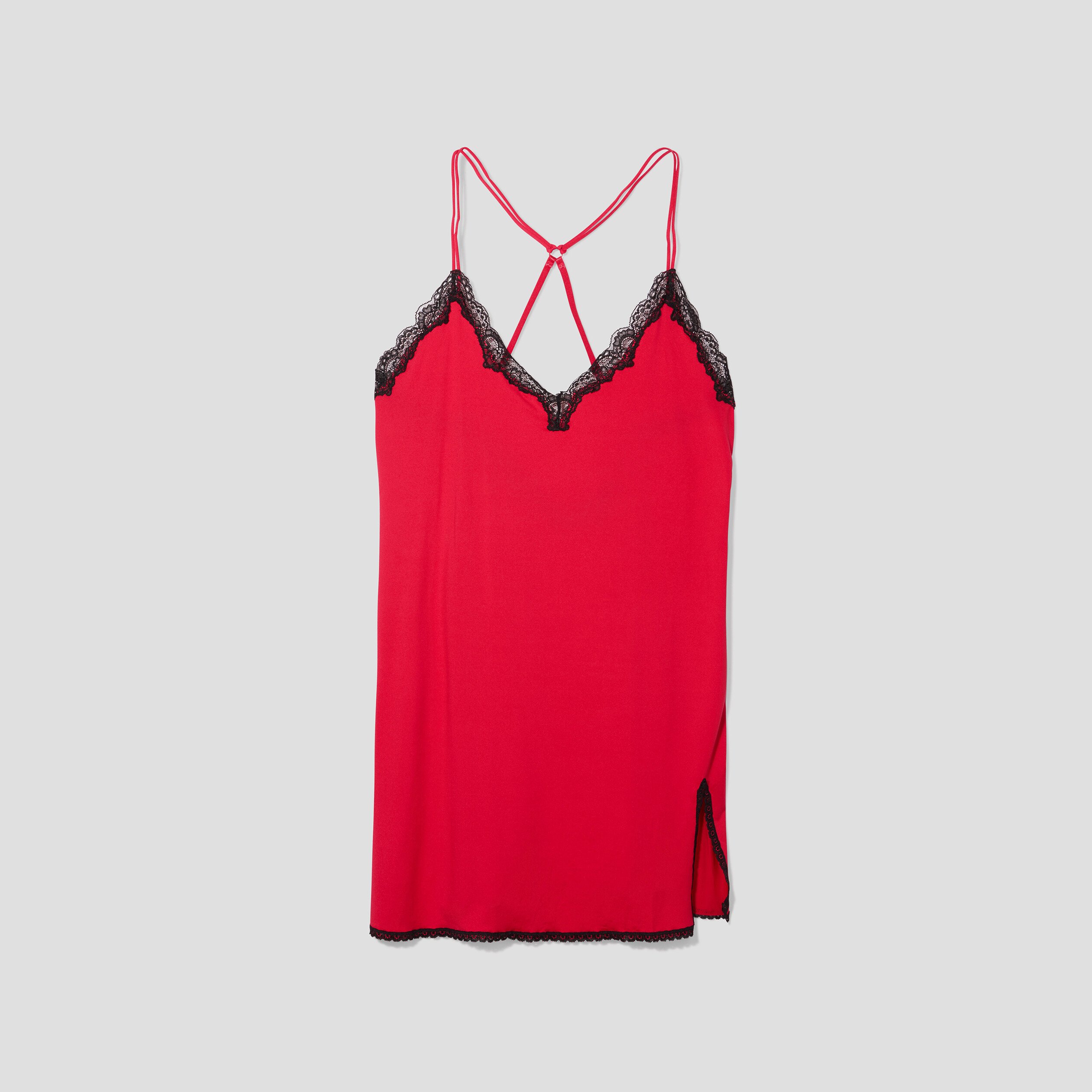 nuisette a bretelles dos croise rouge femme Nuisette à bretelles dos croisé rouge femme