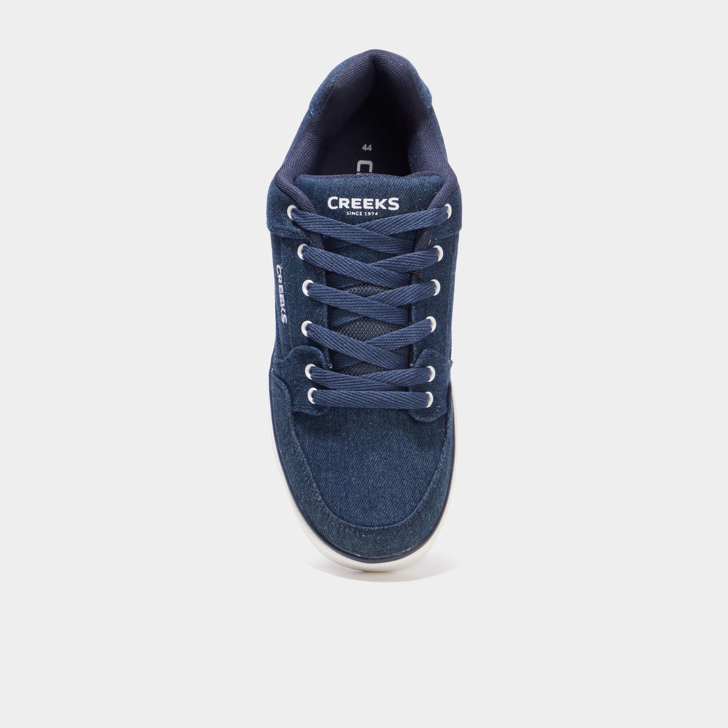 Tennis basses en toile &agrave; lacets bleu marine homme