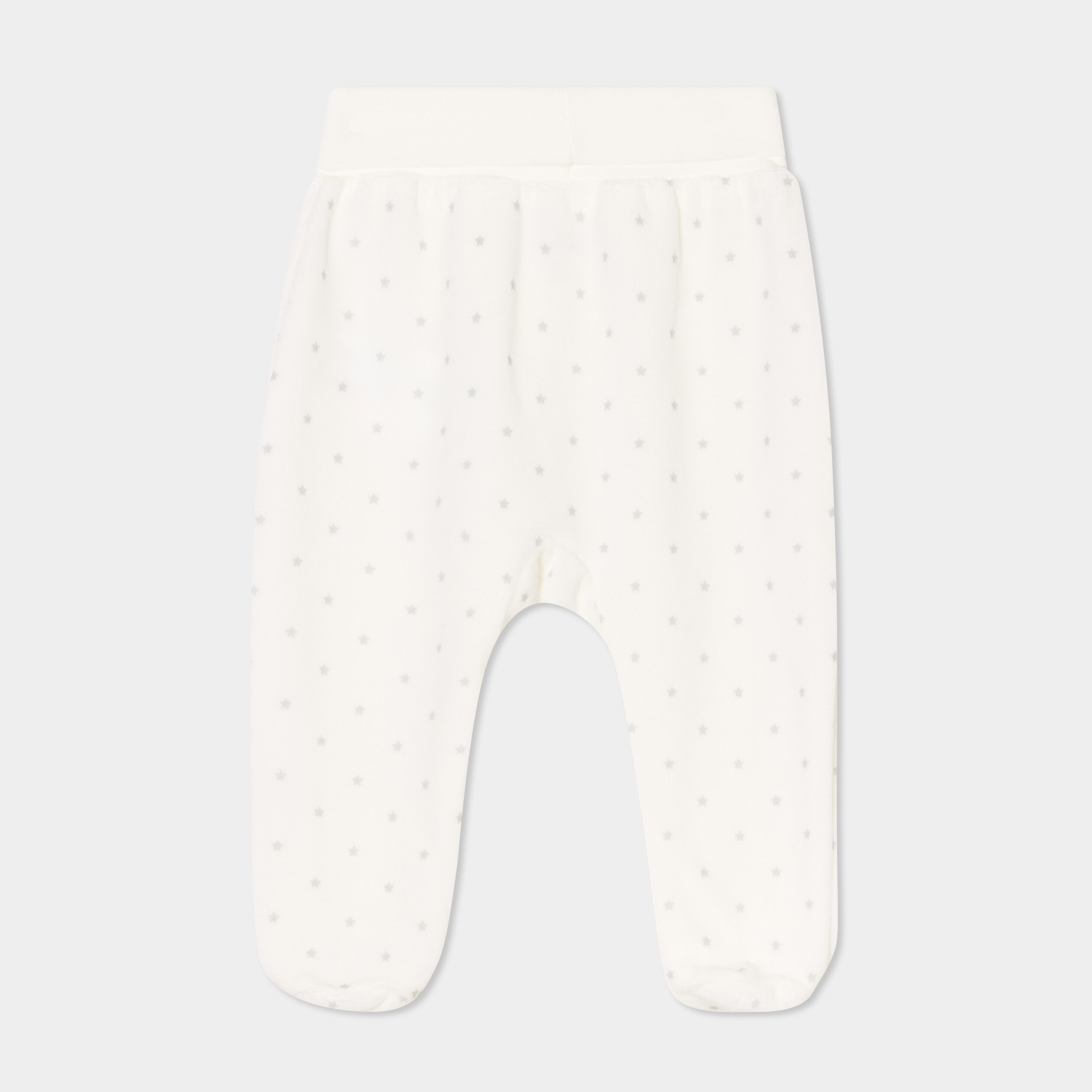 Lot 2 pantalons effet velours coton blanc b&eacute;b&eacute;