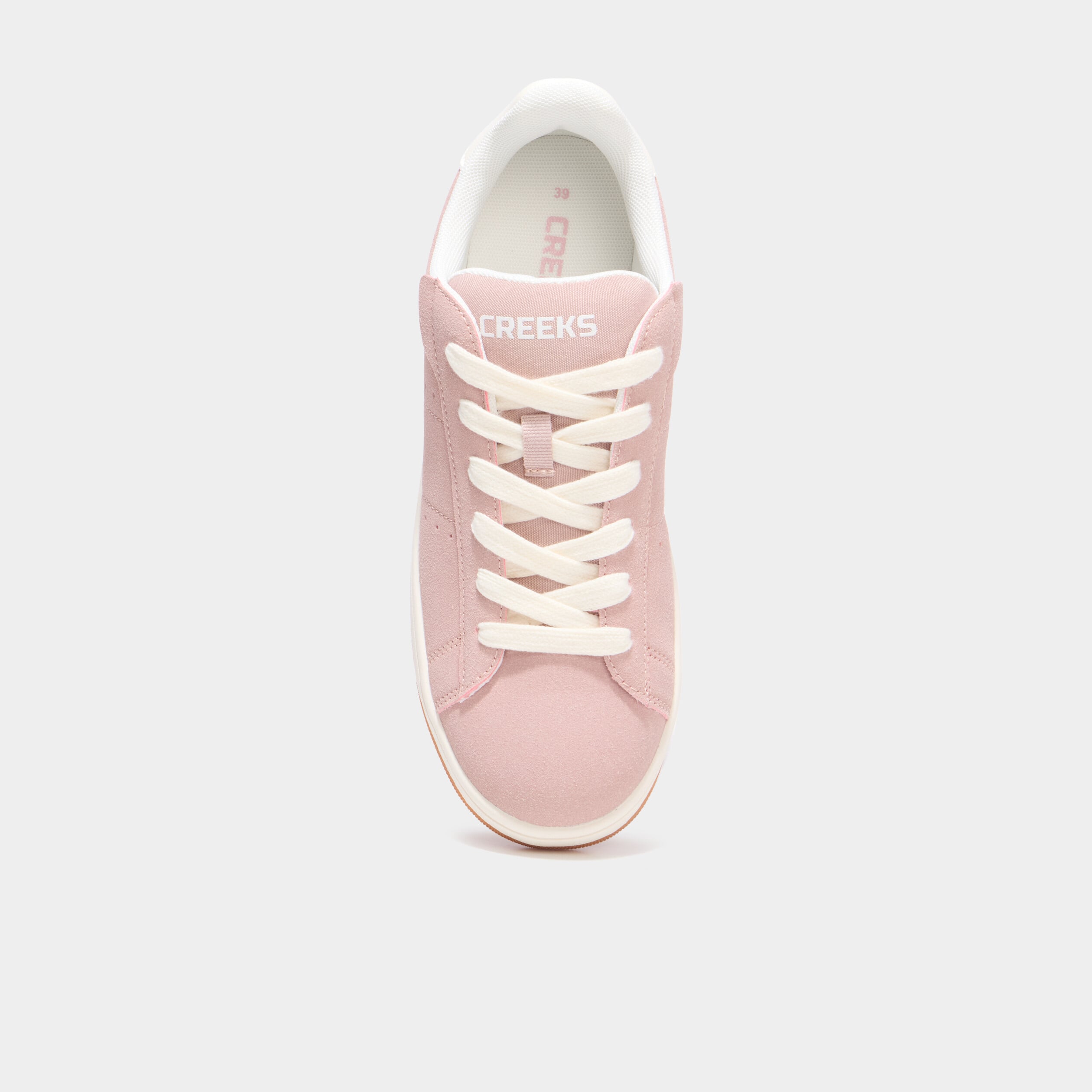 Tennis basses &agrave; lacets rose femme