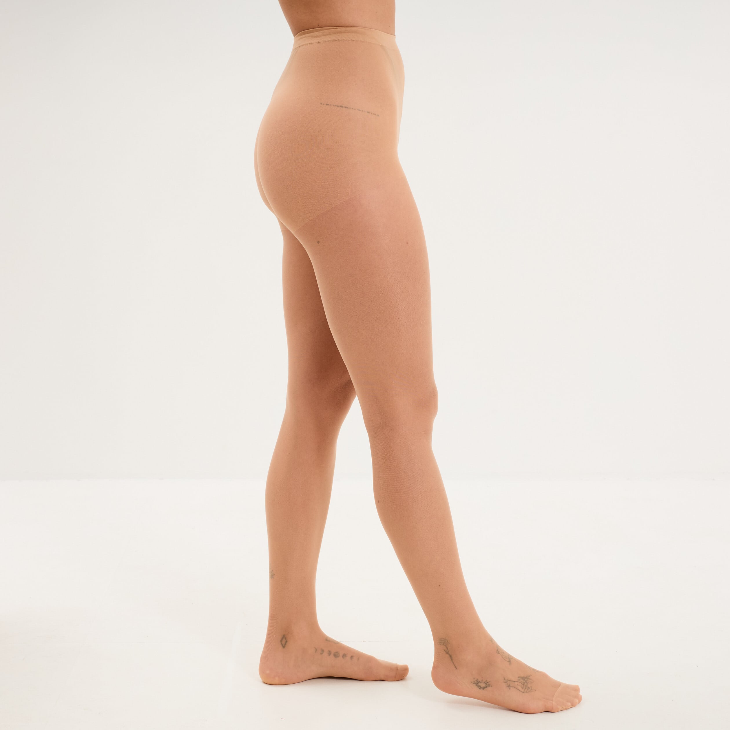 Lot 2 collants voile 20D sable femme