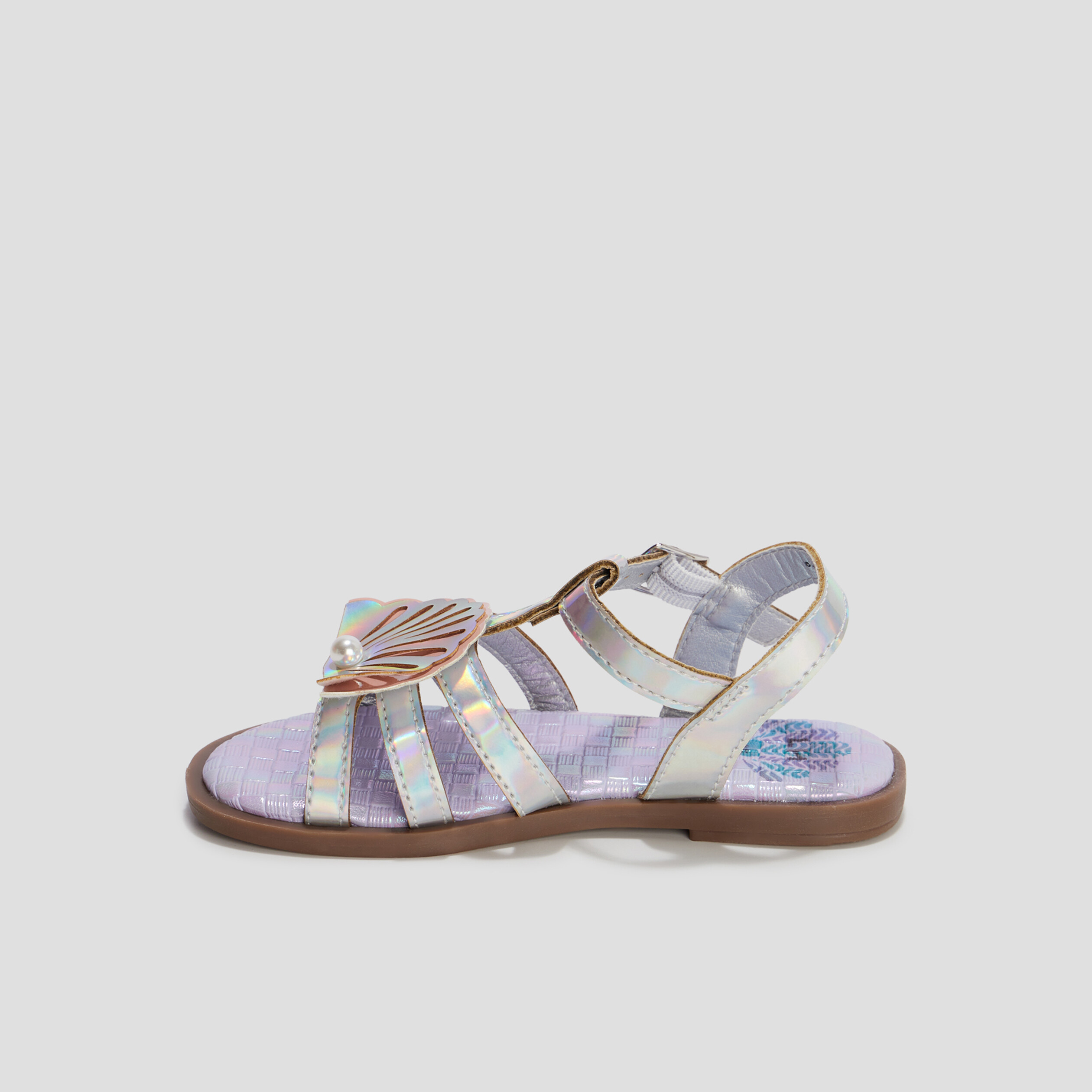 sandales holographiques gris argent fille Sandales holographiques gris argent fille