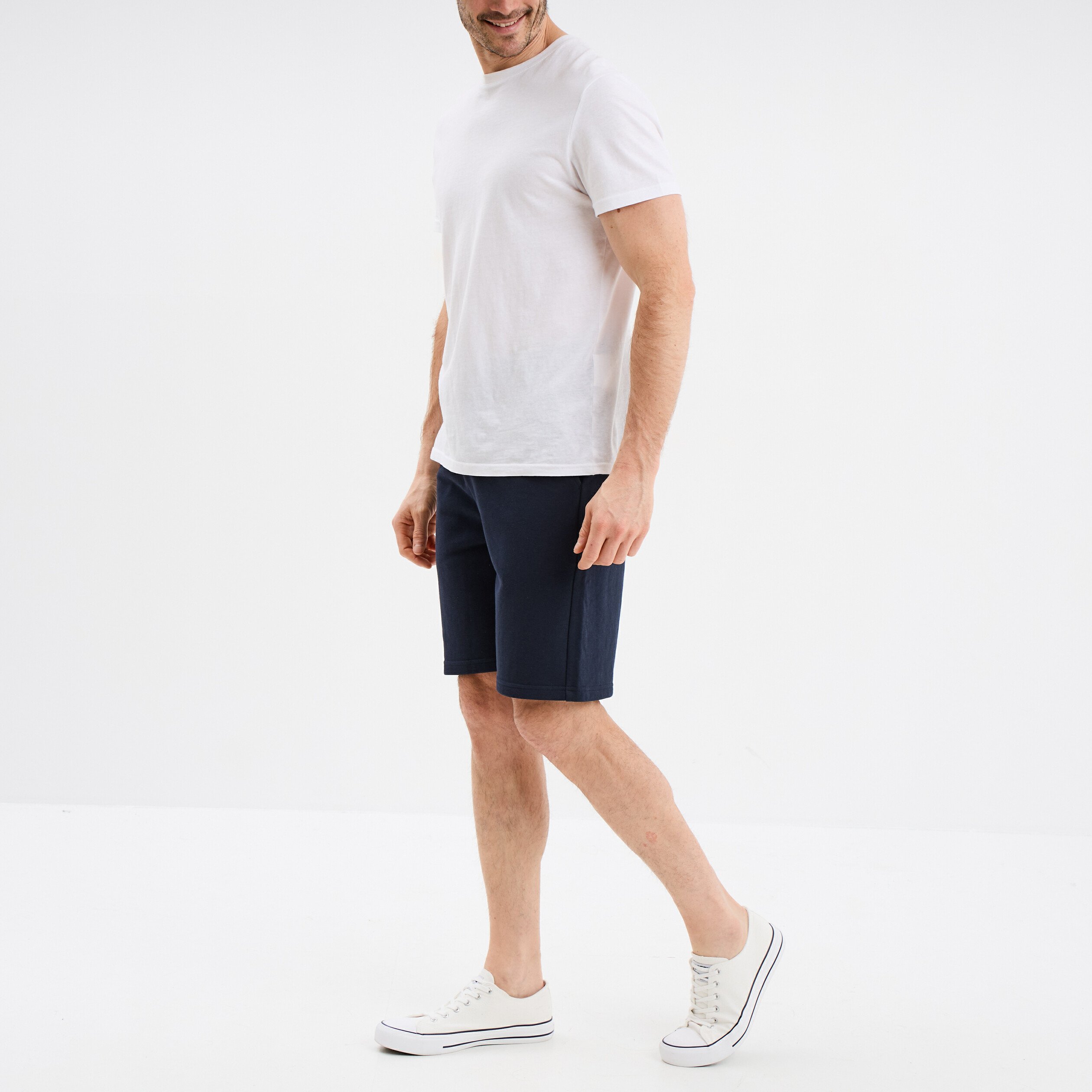 short de jogging en molleton bleu marine homme Short de jogging en molleton bleu marine homme