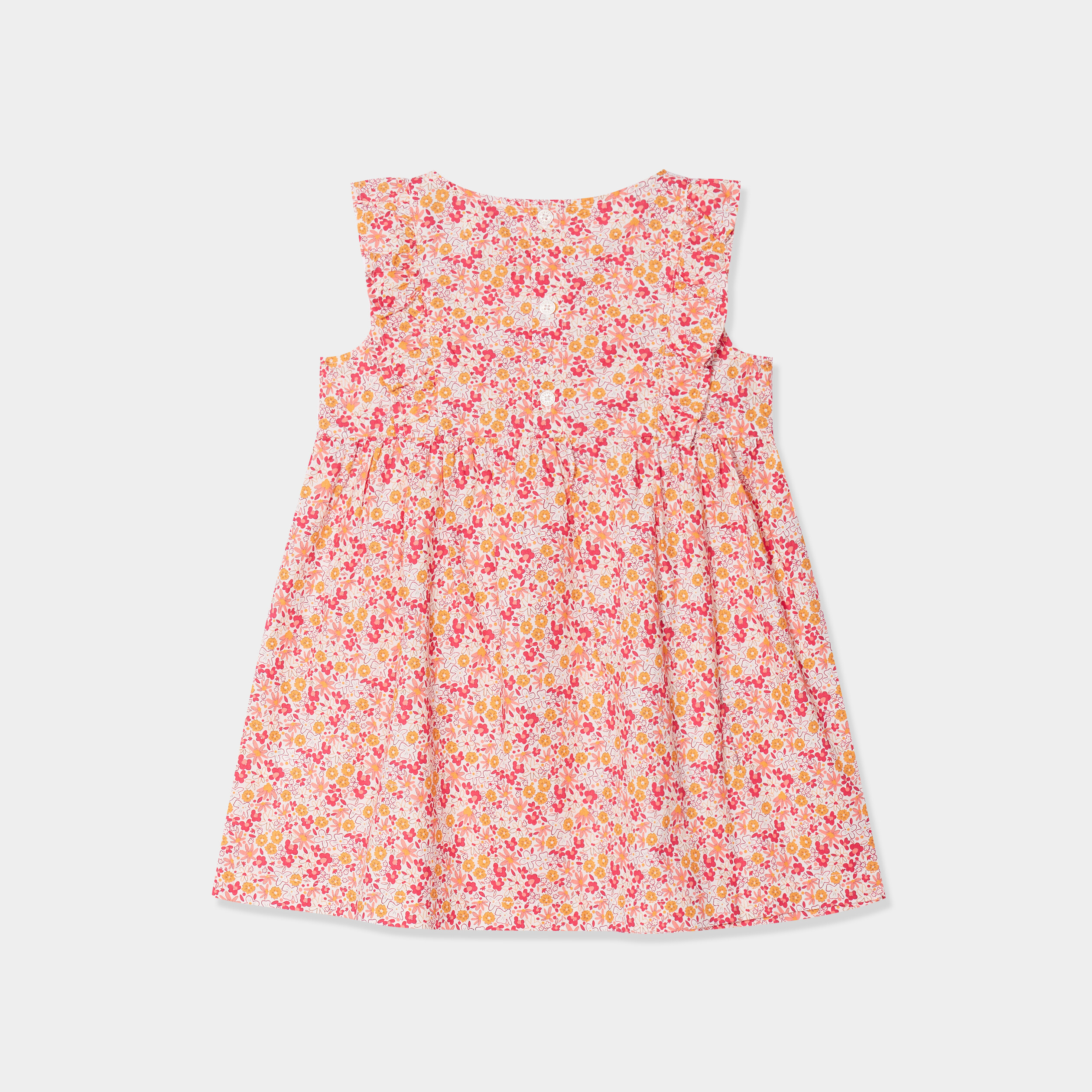 robe patineuse avec volants coton creeks blanc bebef Robe patineuse avec volants coton Creeks blanc bébé fille