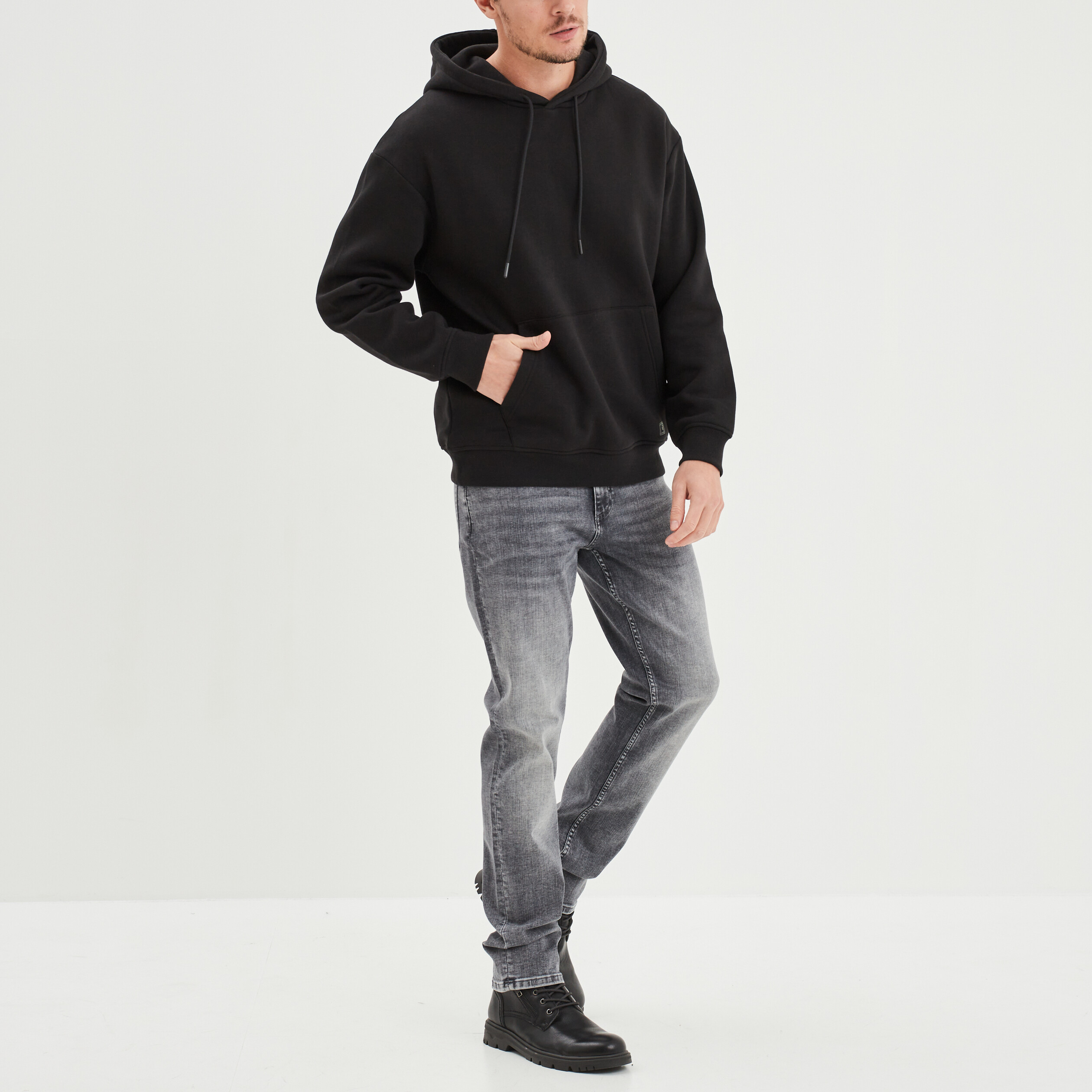 jeans straight 5 poches liberto denim gris homme Jeans straight 5 poches Liberto denim gris homme