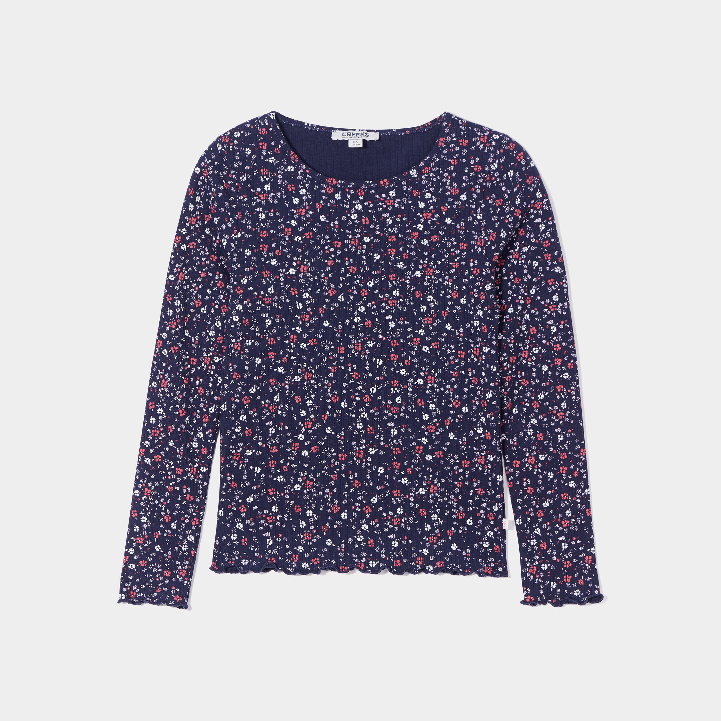 T-shirt manches longues Creeks bleu marine fille