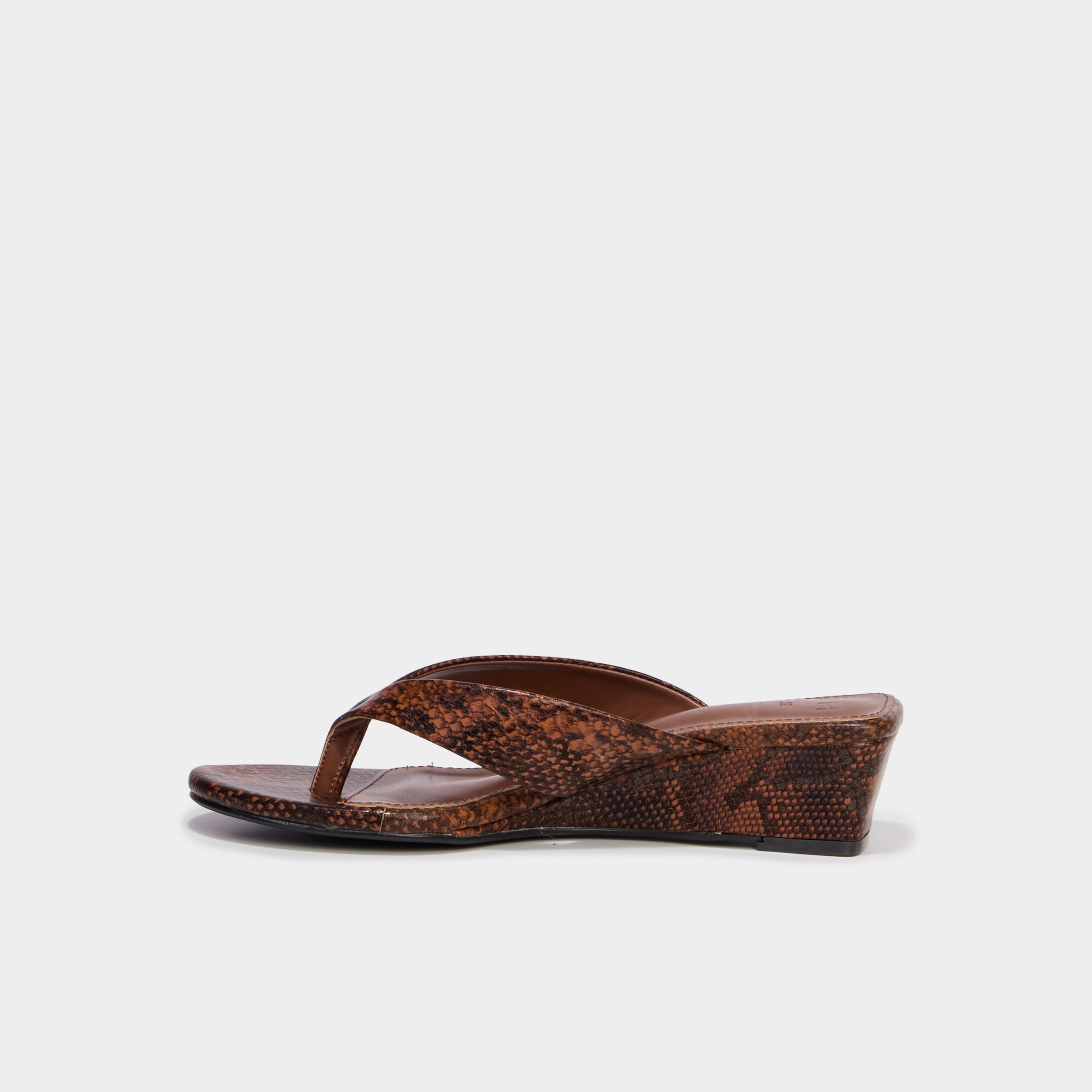 Mules &agrave; talons compens&eacute;s marron femme