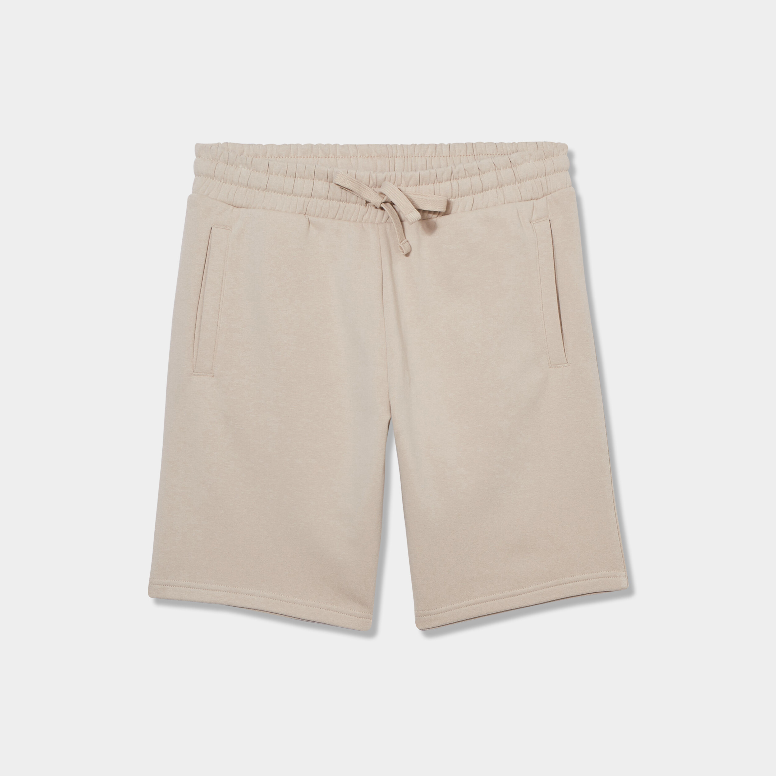 short jogging molletonne droit beige homme Short jogging molletonné droit beige homme