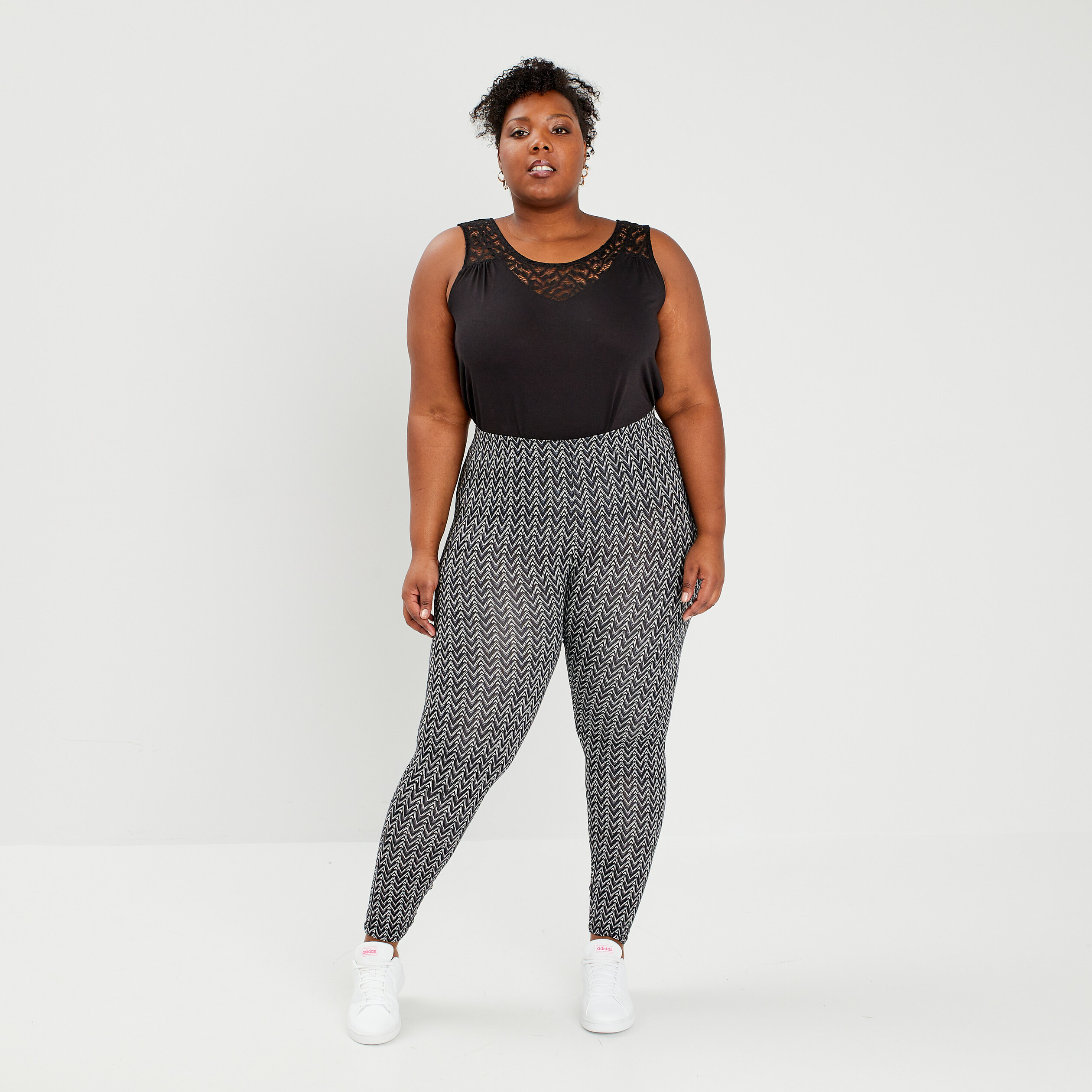 Pantalon legging noir femme grande taille