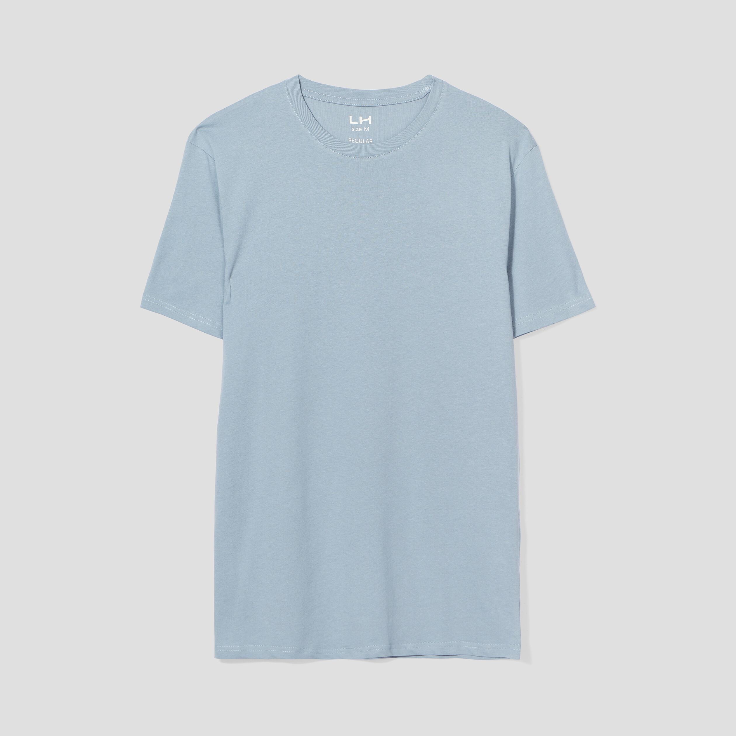 T-shirt droit en coton manches courtes gris homme