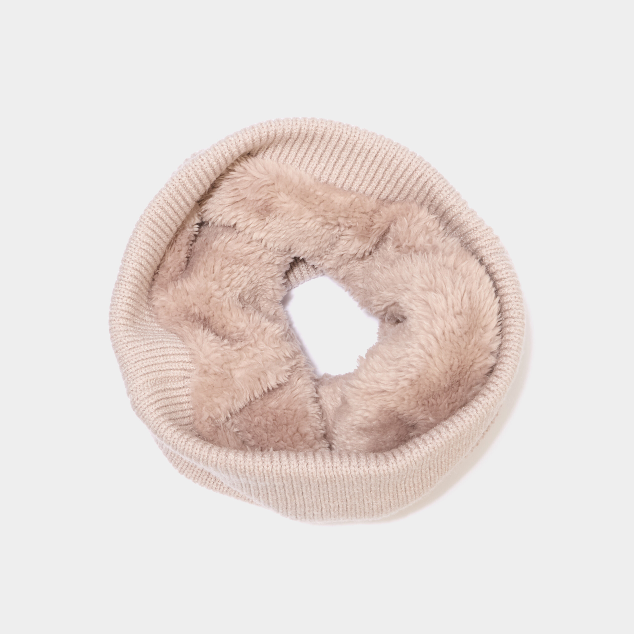 Tour de cou tricot&eacute; doubl&eacute; sable femme
