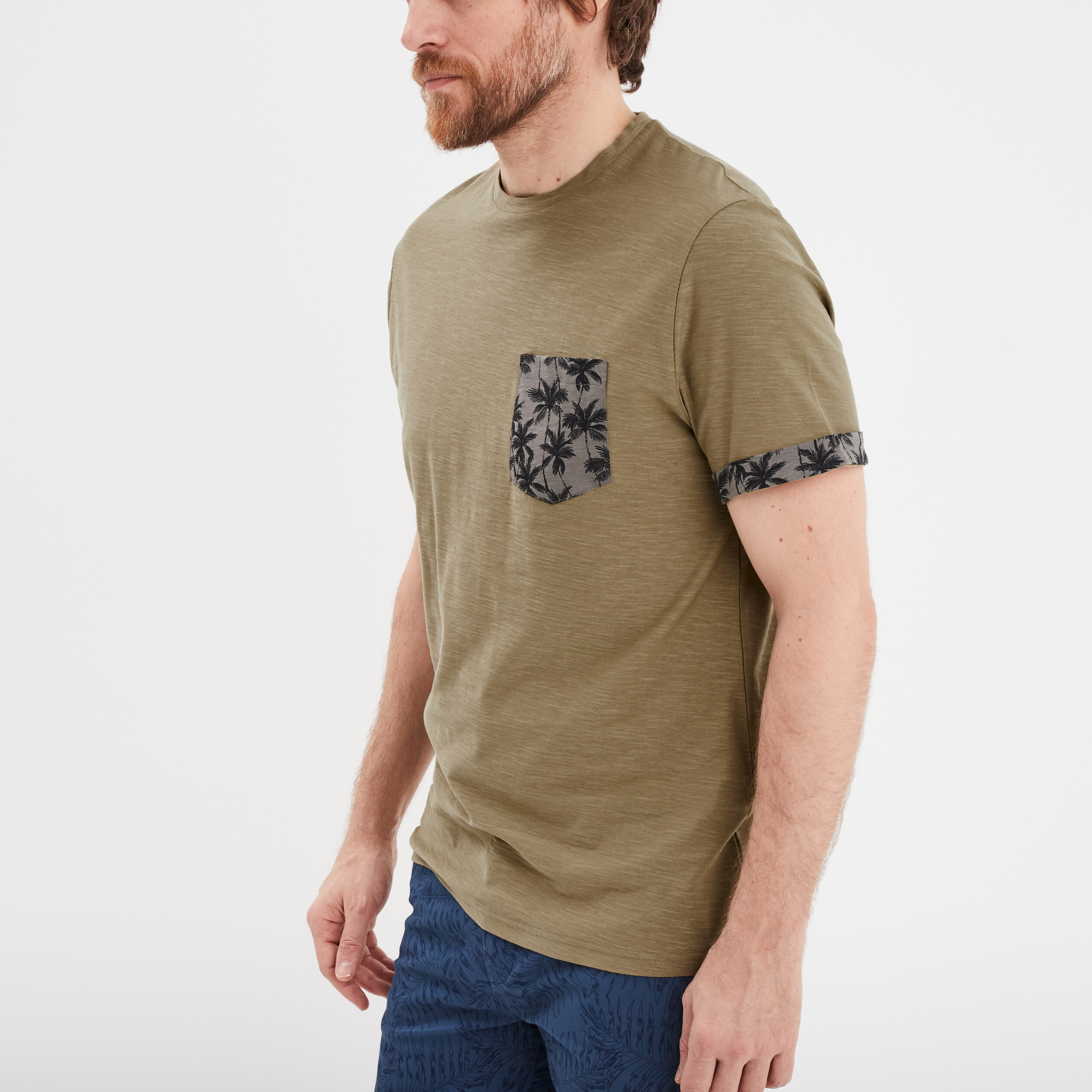t shirt manches courtes 1 poche liberto vert kaki homme T-shirt manches courtes 1 poche Liberto vert kaki homme