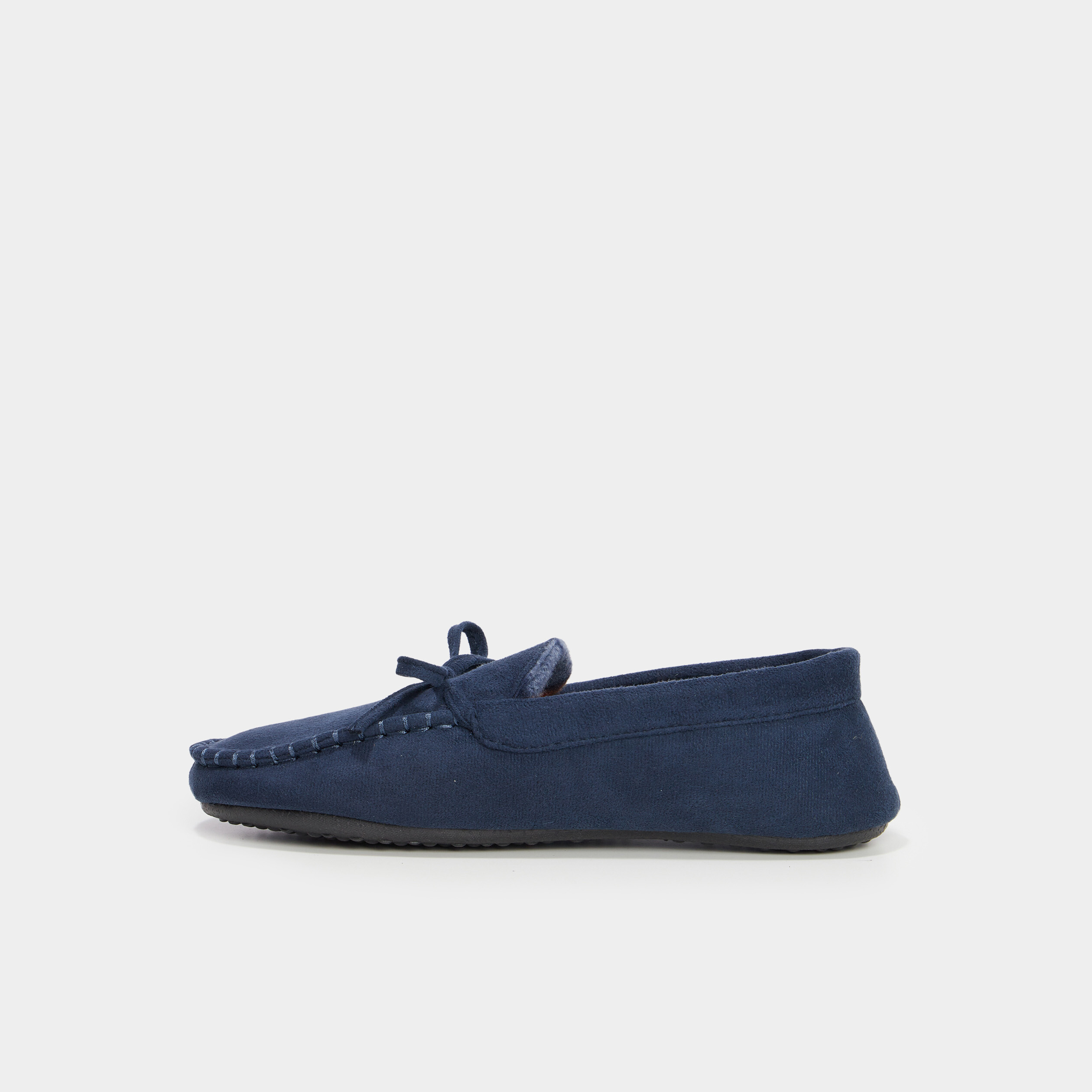 chaussons mocassins aspect suedine bleu homme Chaussons mocassins aspect suédine bleu homme
