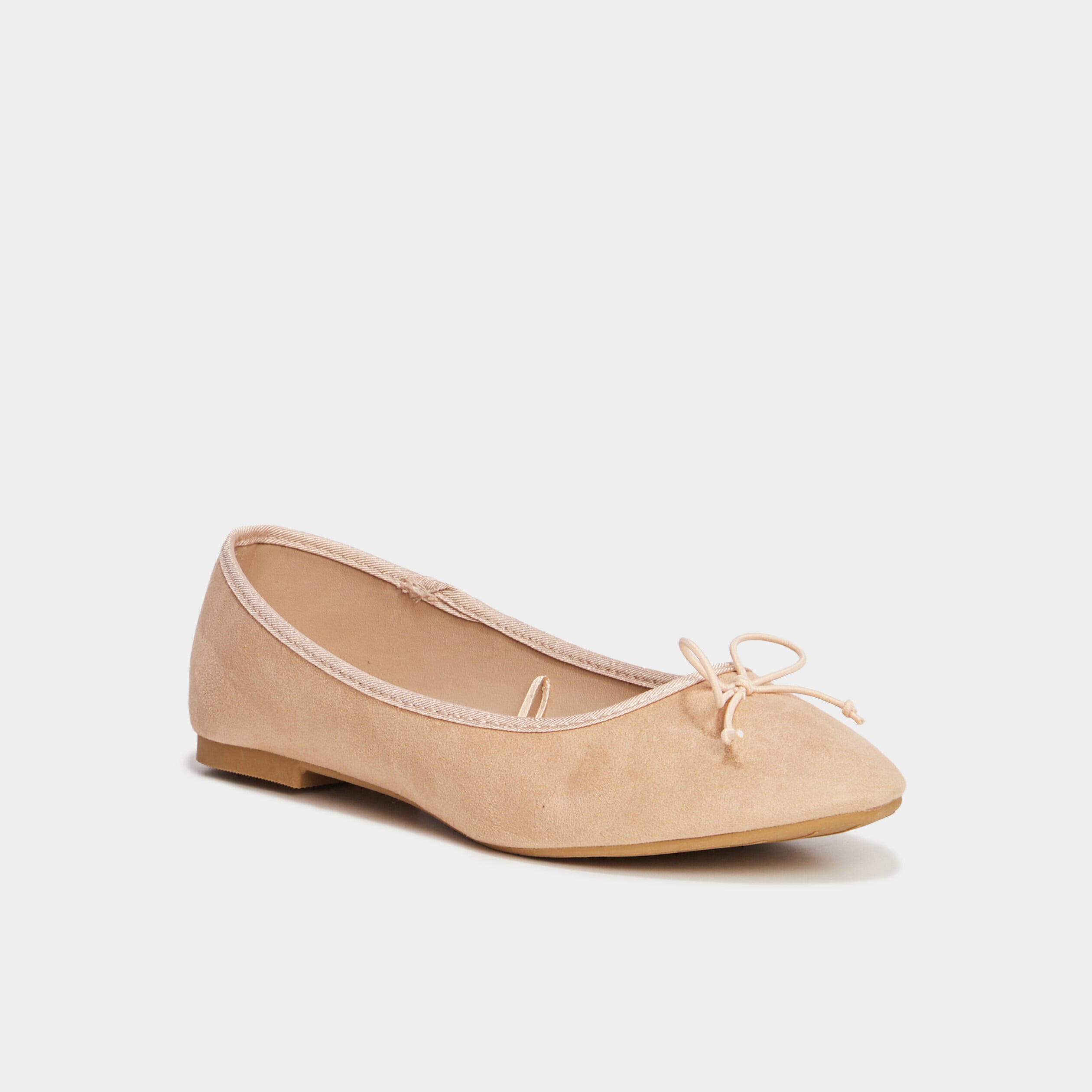 Ballerines plates avec noeuds sable femme