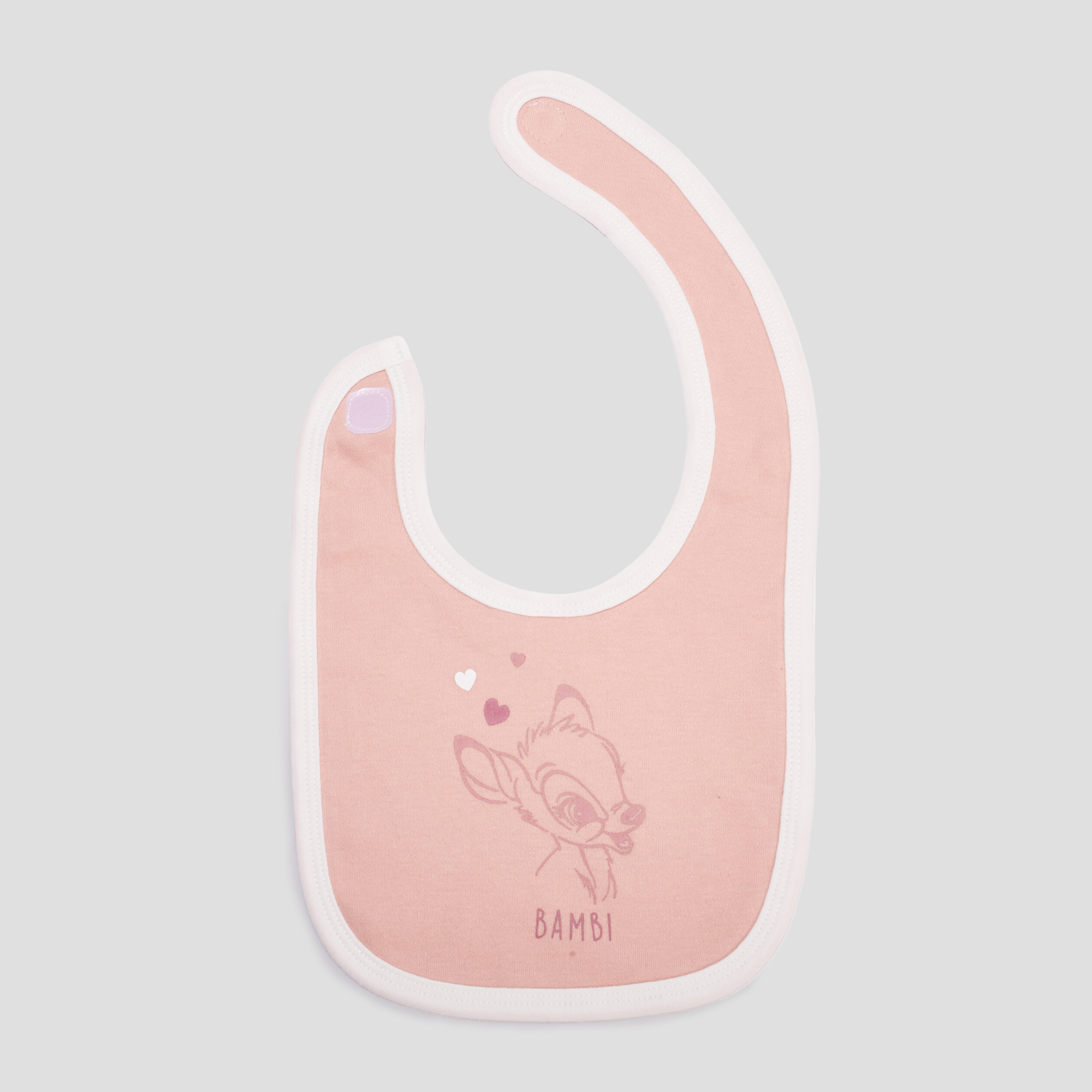 Lot 2 bavoirs coton Bambi rose bébé