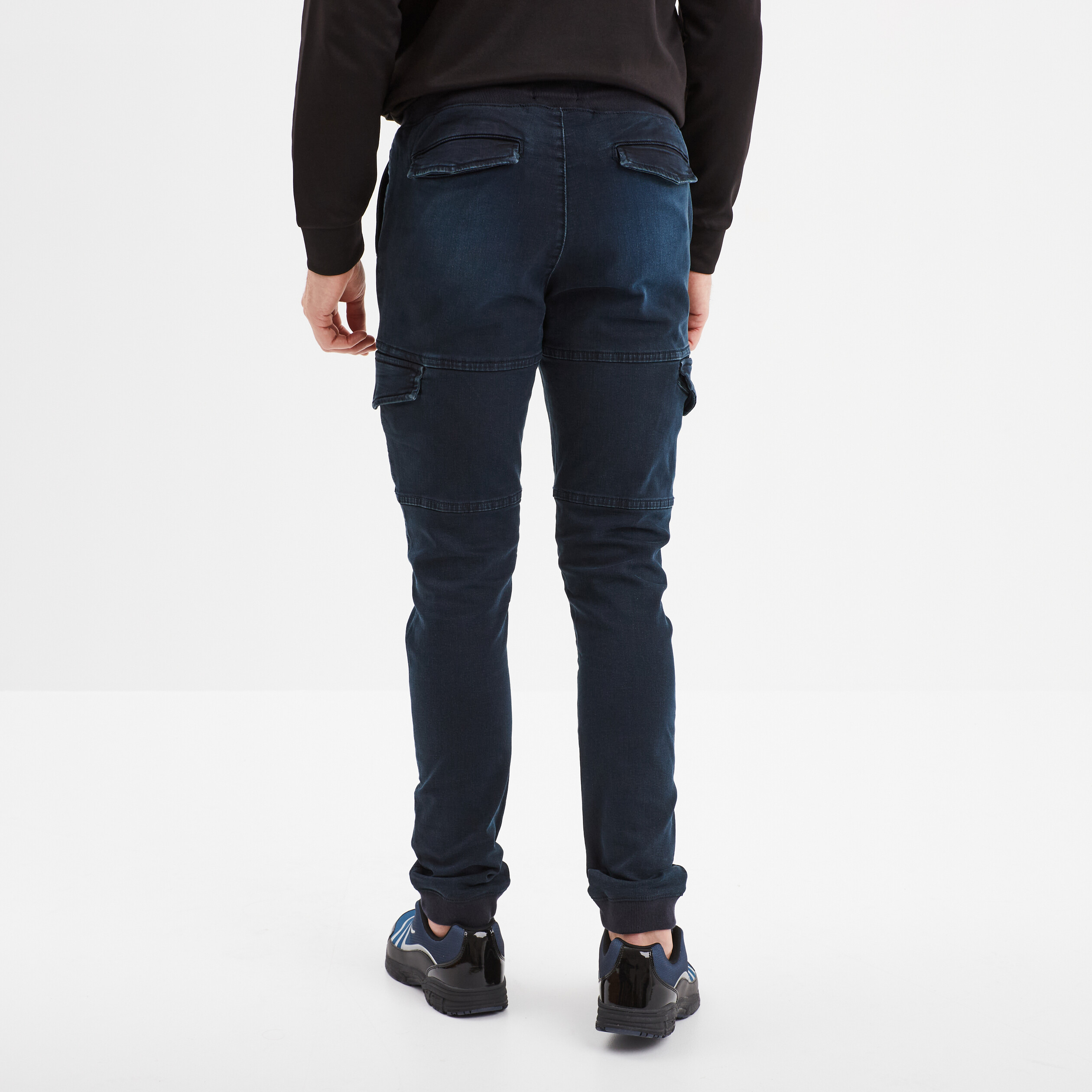 pantalon skinny stretch 2 poches cotes denim blue black homme Pantalon skinny stretch 2 poches côtés denim blue black homme