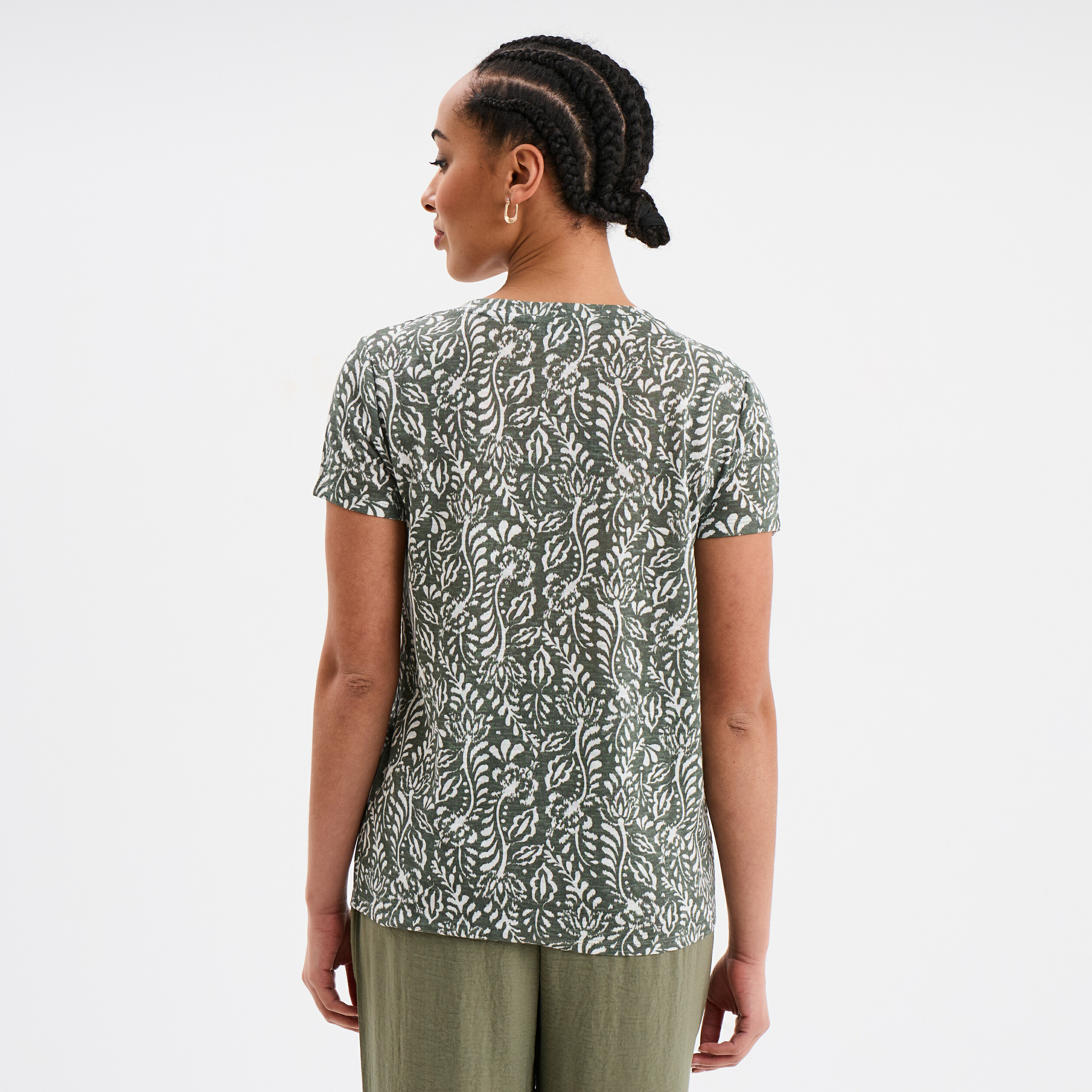 Tomwell Chemises Été Femme T-Shirt à Manches Courtes Coton Lin Blouse