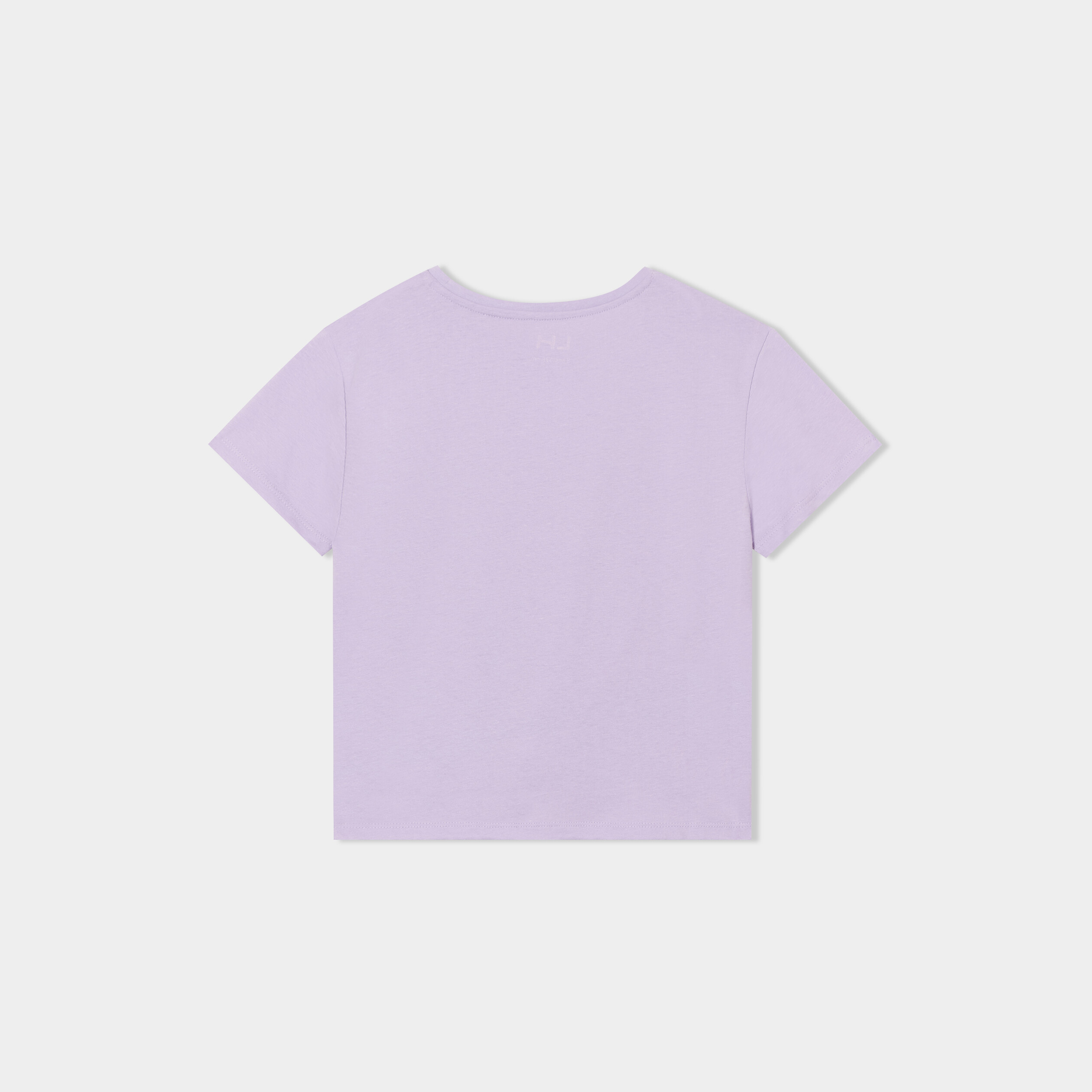 t shirt noue manches courtes coton mauve fille T-shirt noué manches courtes coton mauve fille