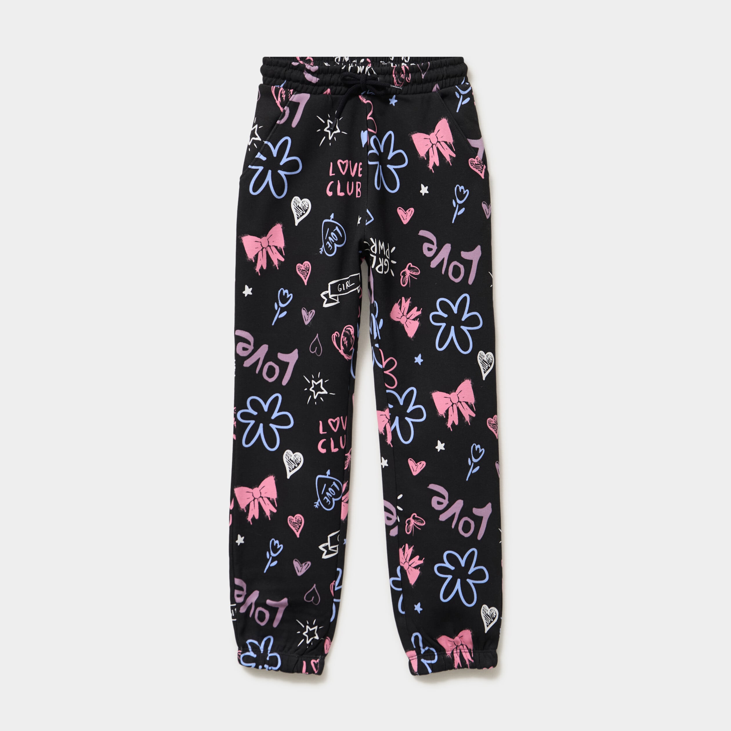 Pantalon de jogging molleton noir fille