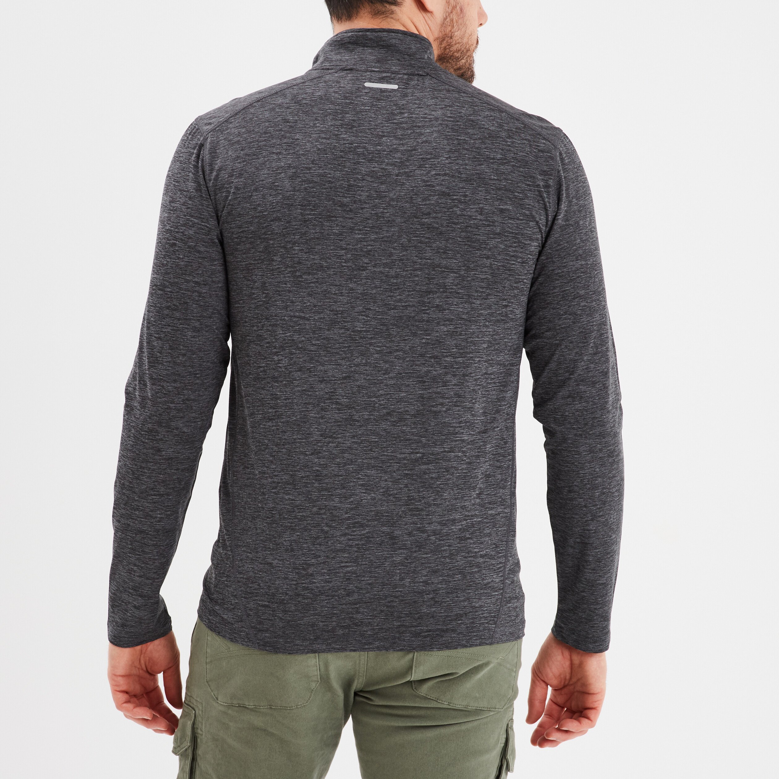 t shirt col camionneur trappeur gris fonce homme T-shirt col camionneur Trappeur gris foncé homme