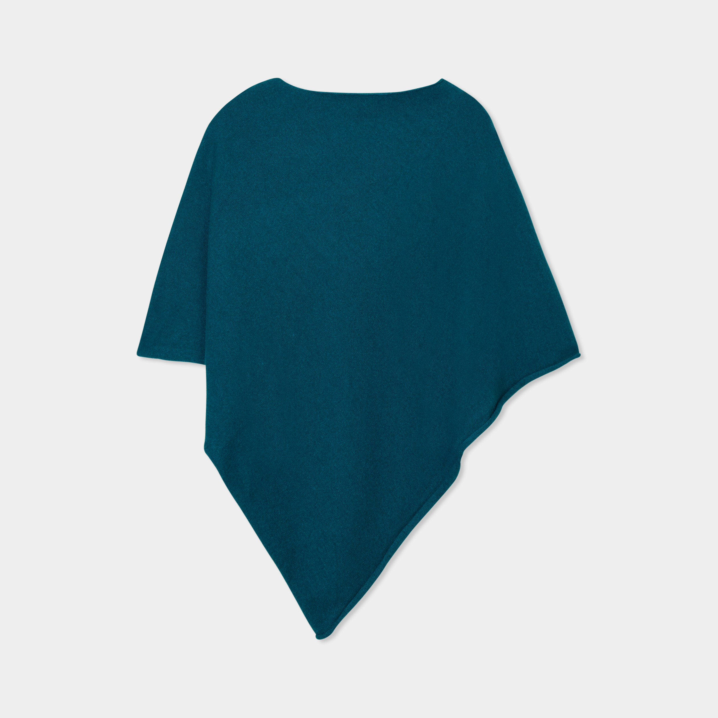Poncho asymétrique bleu canard femme