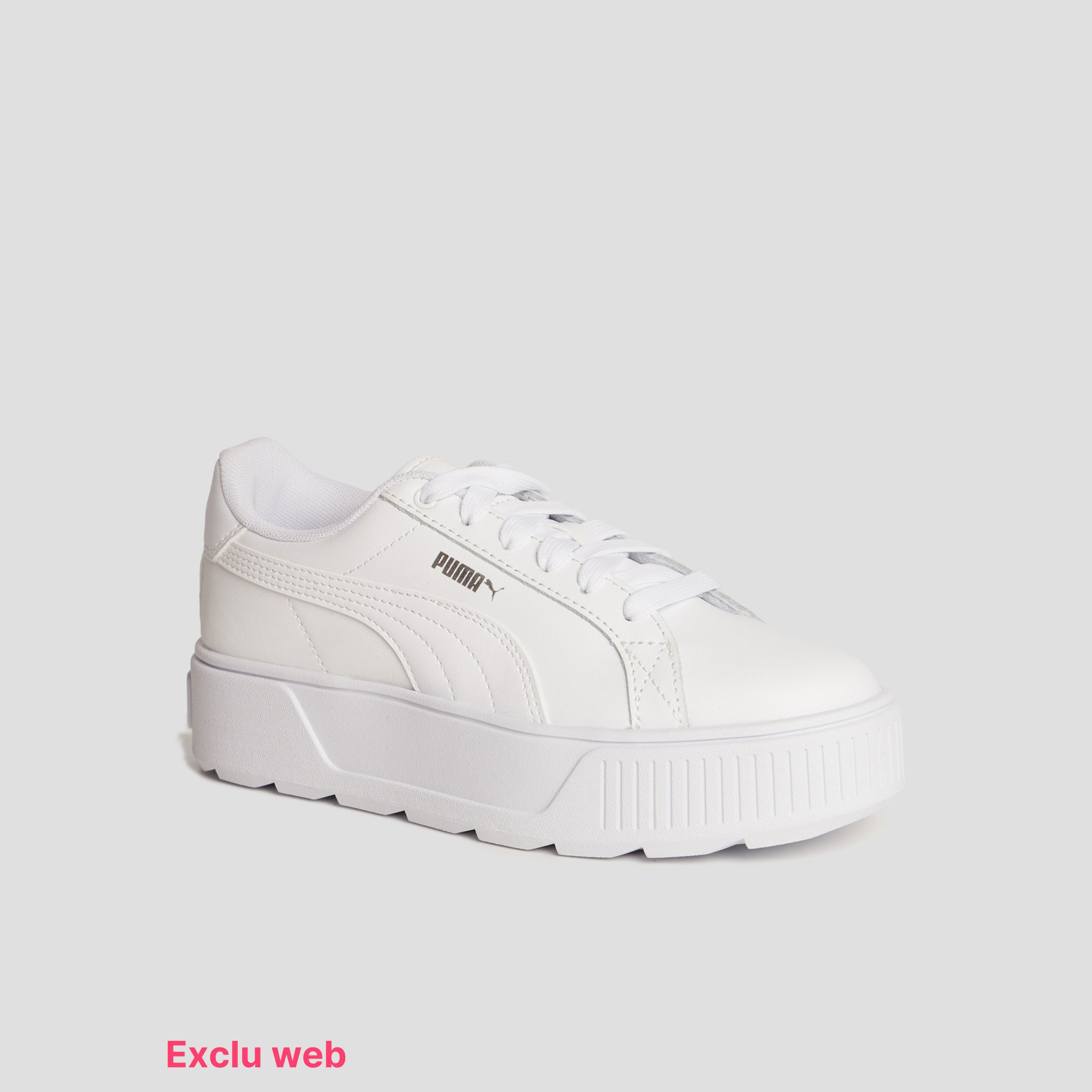 Tennis basses en cuir Puma Karmen blanc fille
