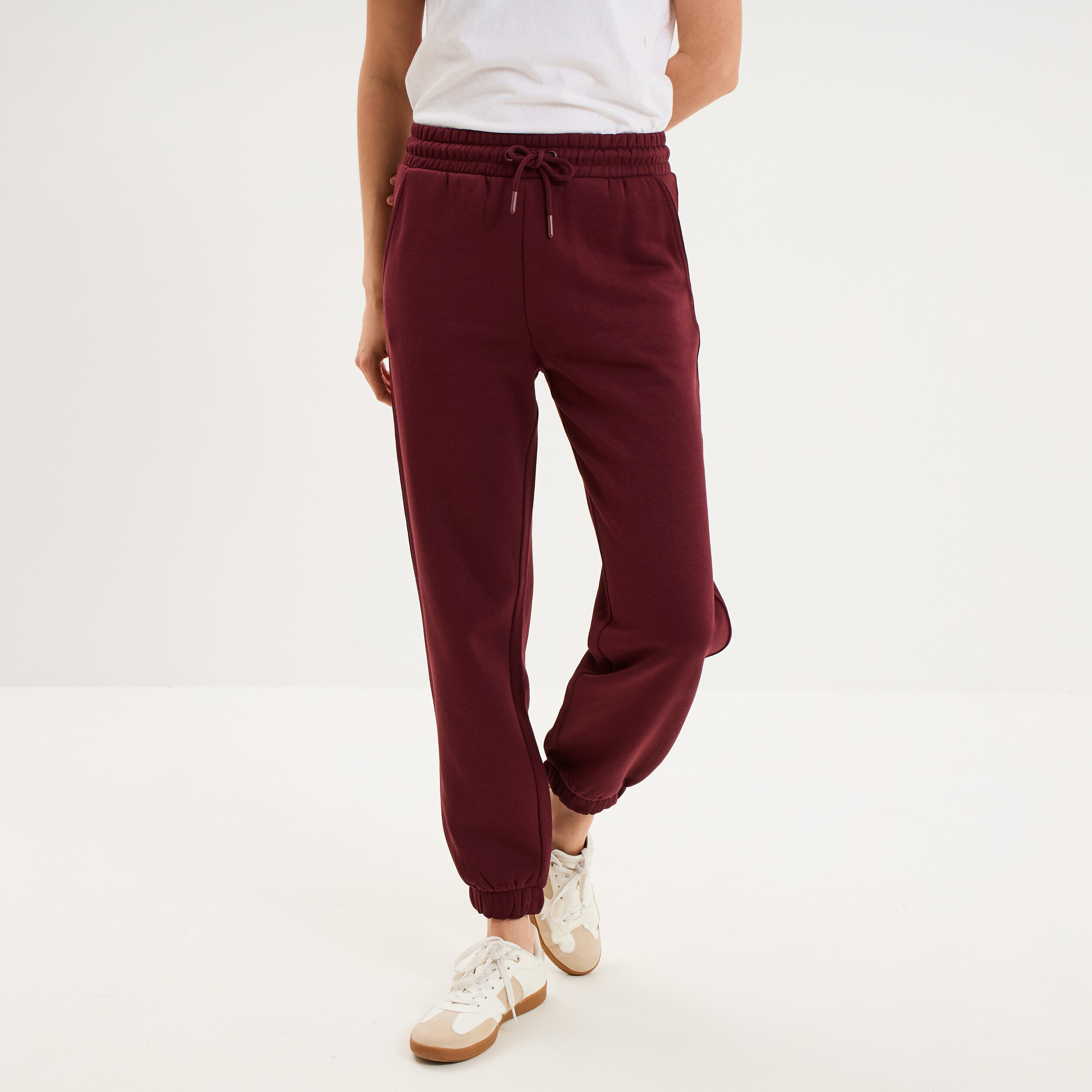 Pantalon de jogging molletonn&eacute; violet fonc&eacute; femme