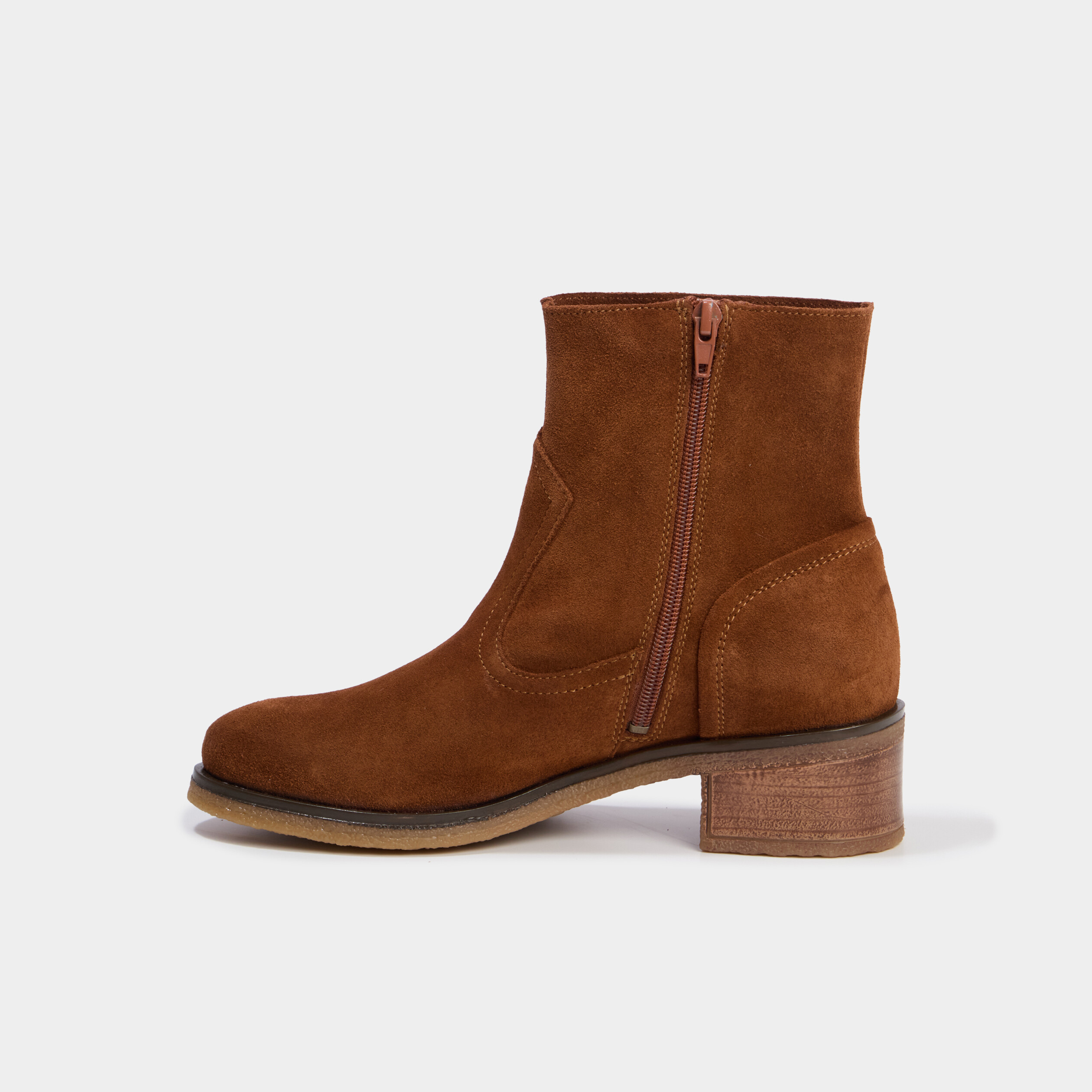 Bottines cuir daim &agrave; talons Creeks marron femme