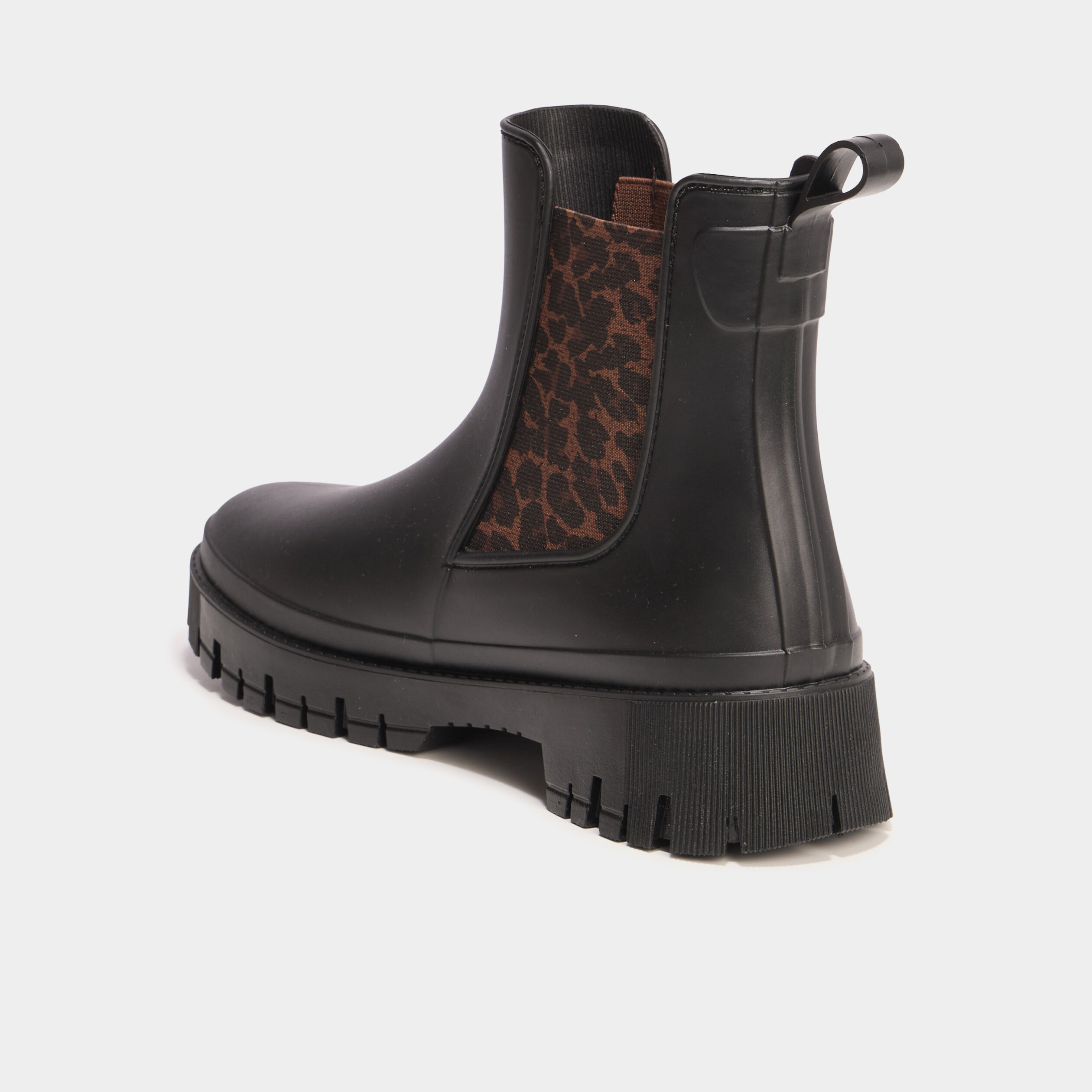 Boots de pluie &eacute;lastiqu&eacute;e noir femme