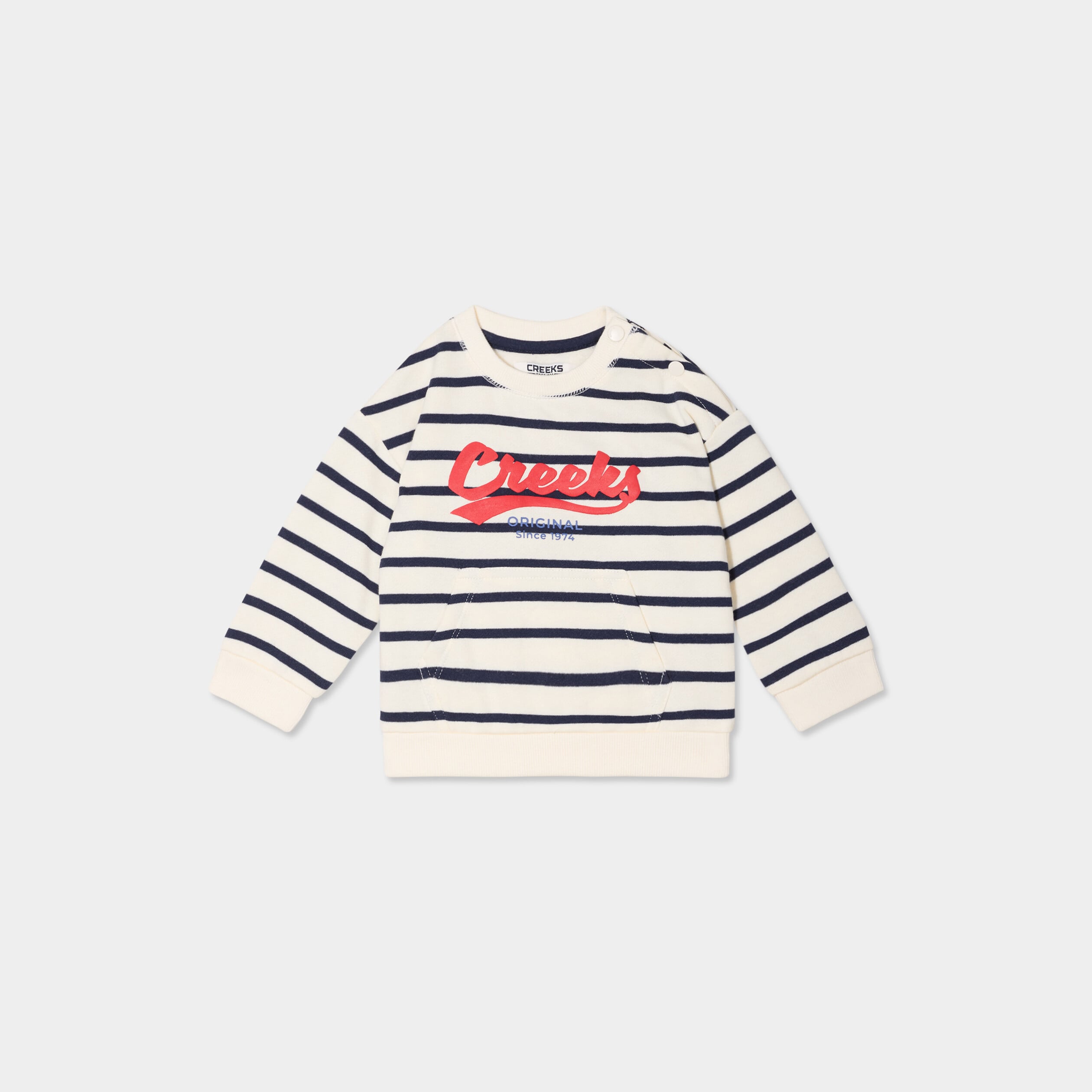 Sweat col rond manches longues bleu marine b&eacute;b&eacute; gar&ccedil;on
