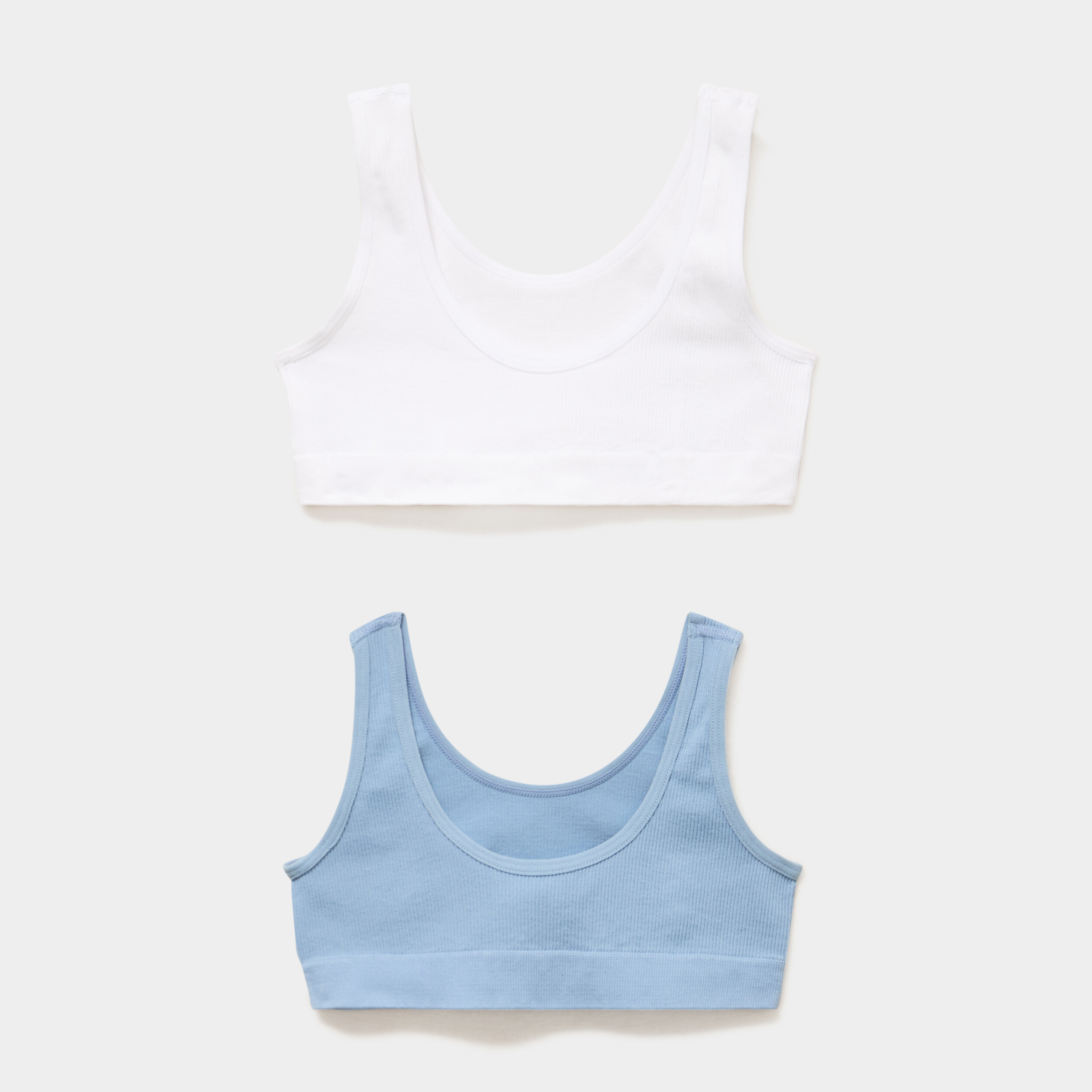 Lot 2 brassi&egrave;res bretelles larges bleu gris fille