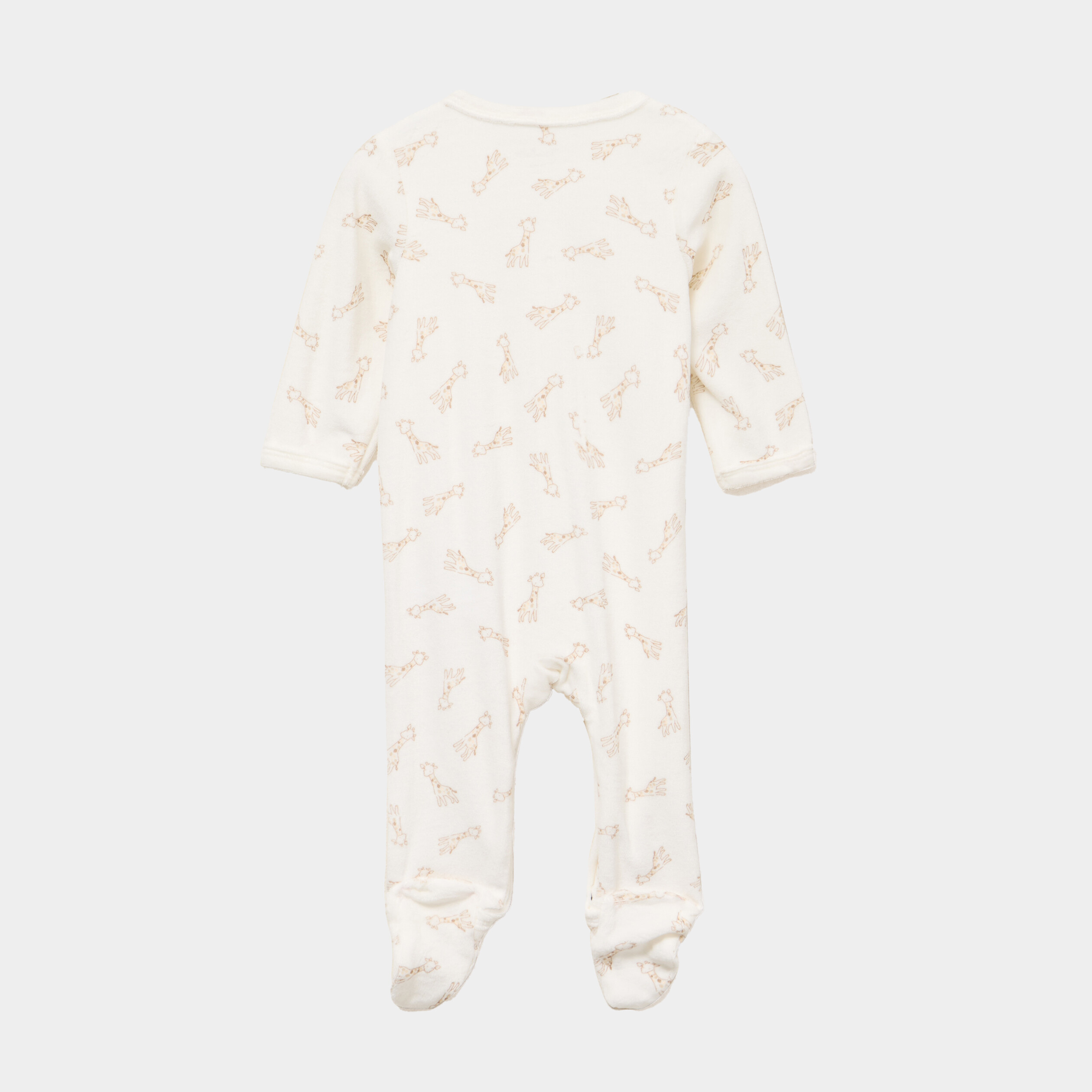 Ensemble body et dors-bien effet velours blanc b&eacute;b&eacute;