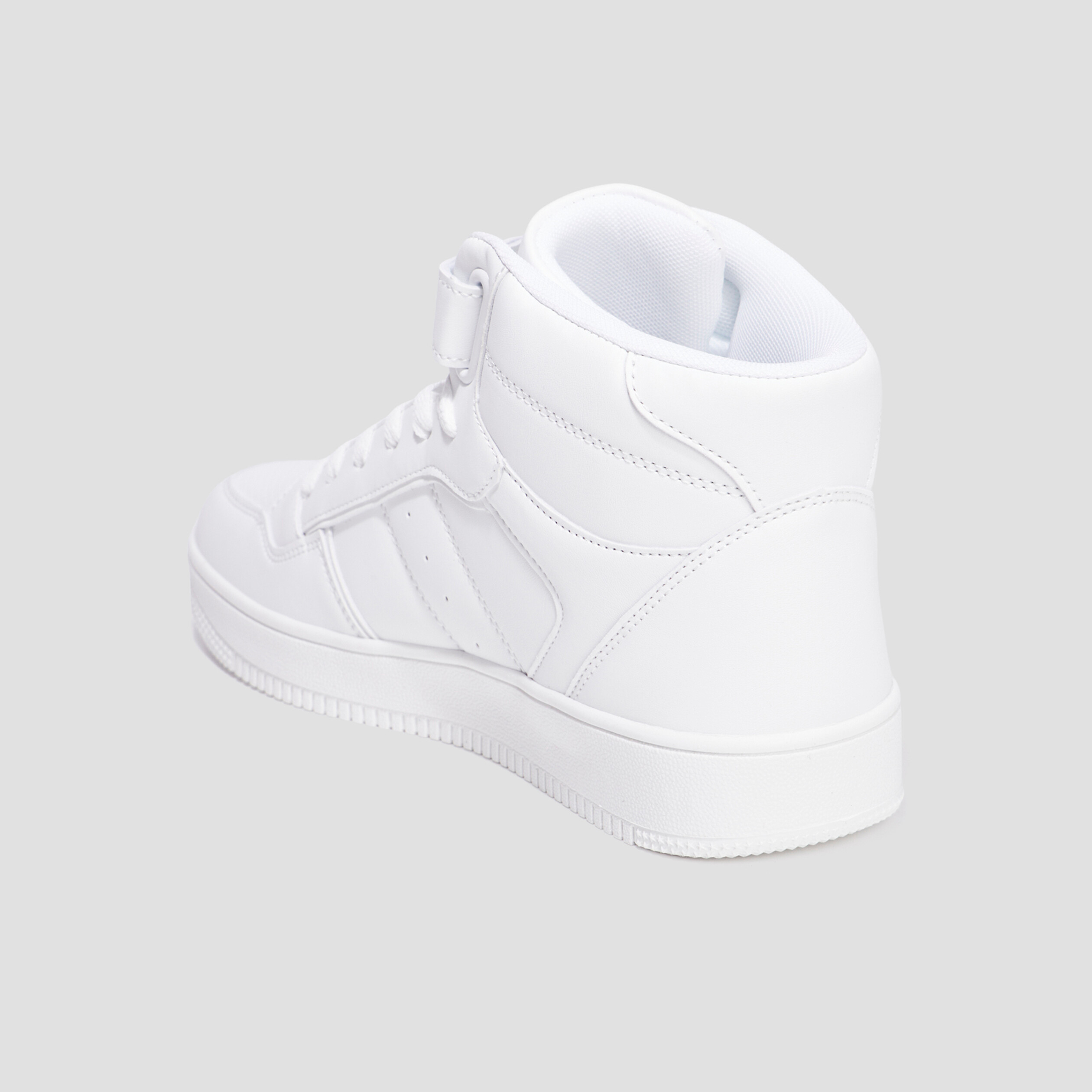Baskets montantes &agrave; scratchs blanc homme