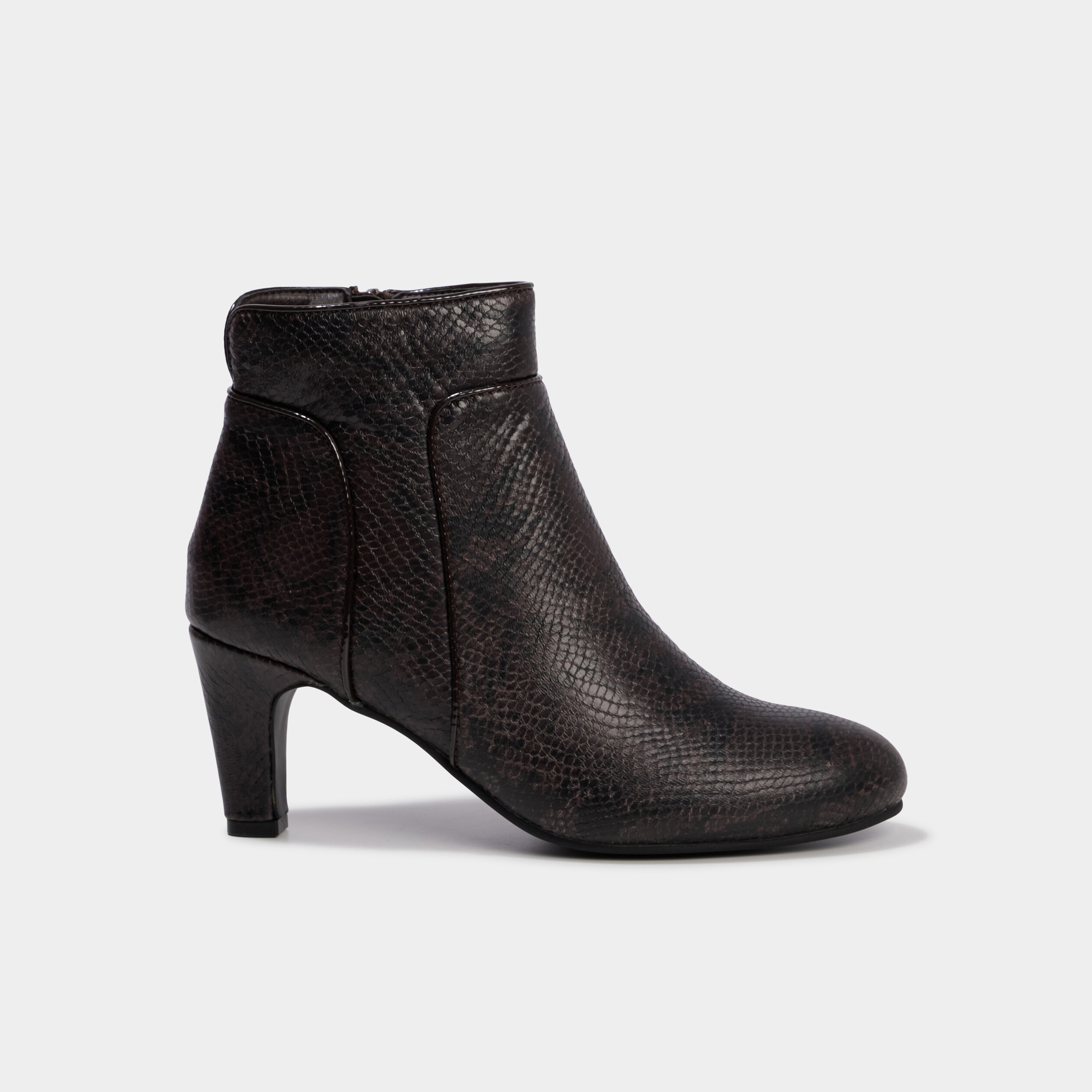 Boots &agrave; talons bout amande multicolore femme