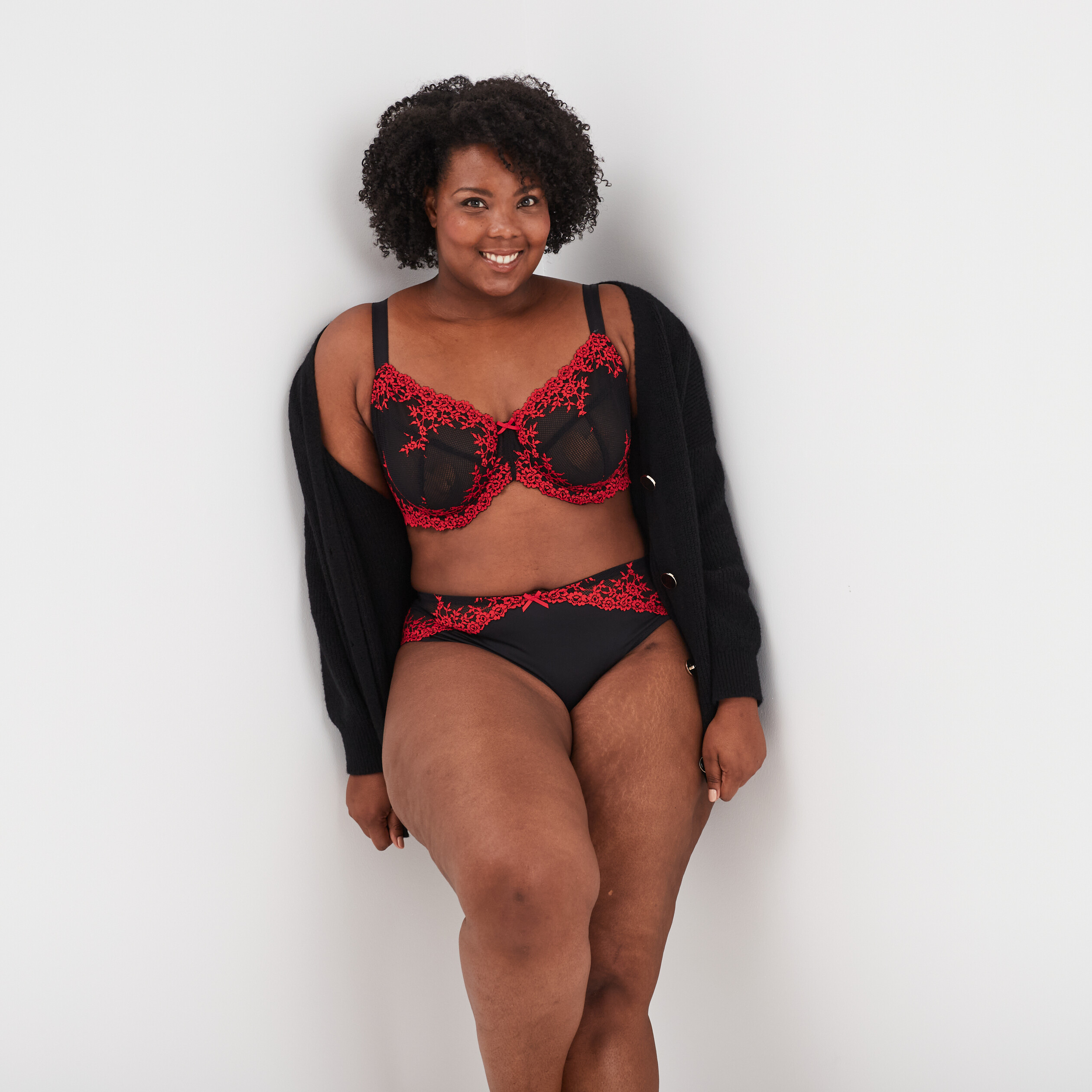 Culotte en dentelle rouge femme grande taille La Halle