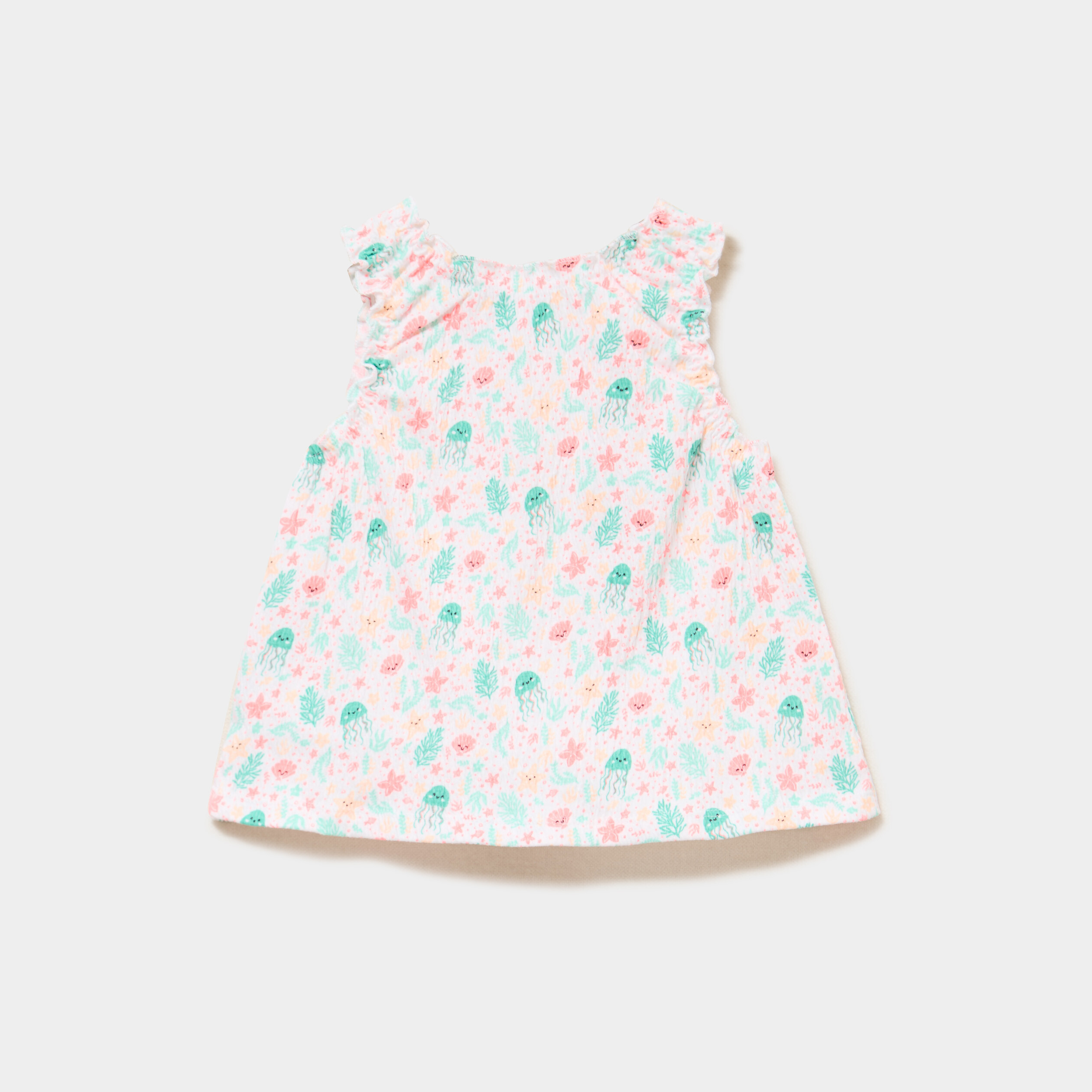 Lot 2 d&eacute;bardeurs droits cols ronds blanc b&eacute;b&eacute; fille