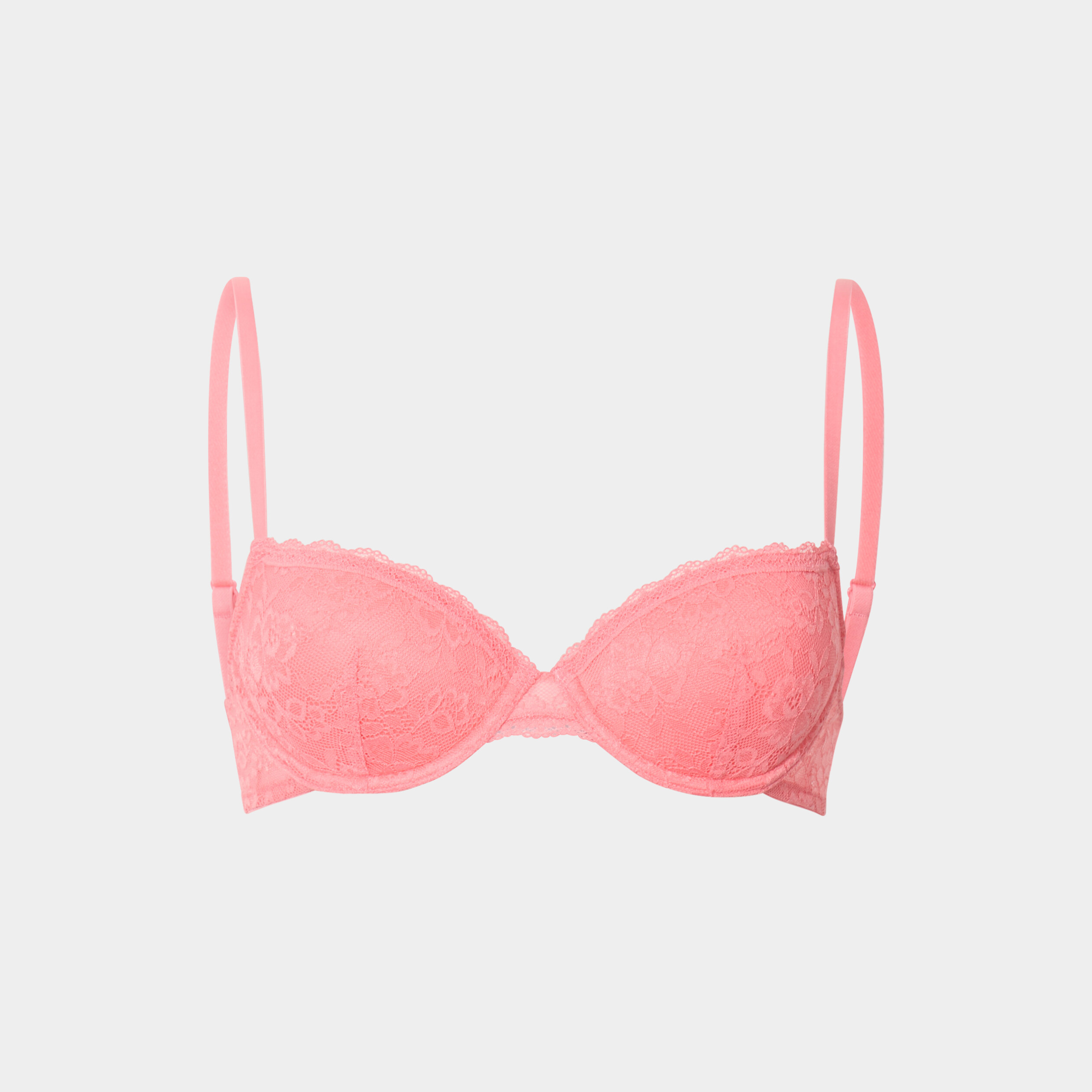 Soutien-gorge corbeille padd&eacute; dentelle vieux rose femme