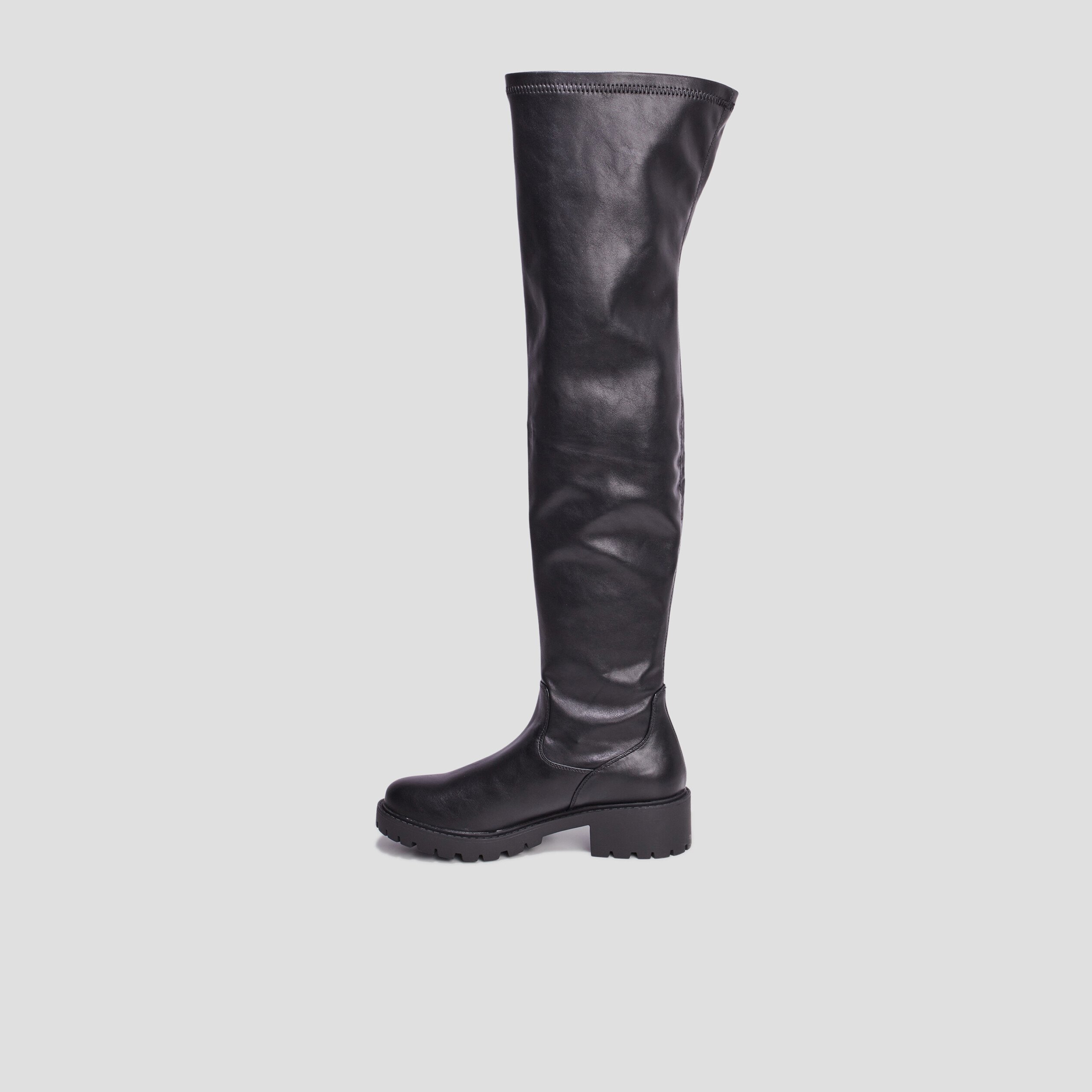 Bottes cuissardes semelle chunky noir femme