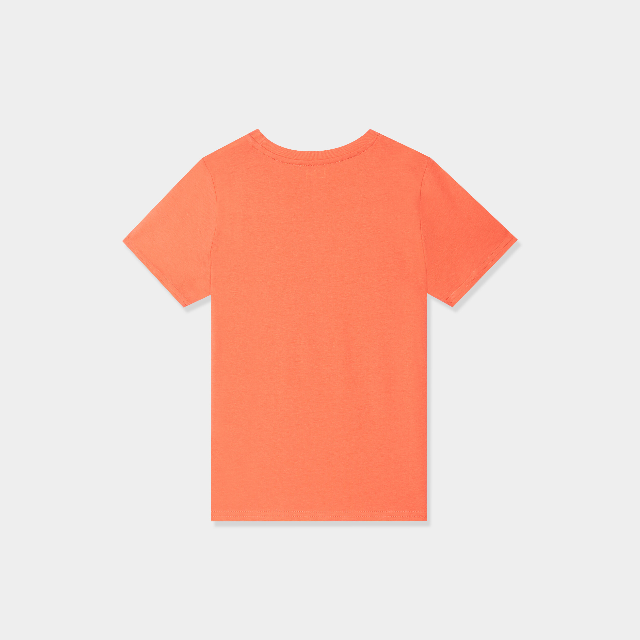 t shirt col rond et manches courtes rouge corail garcon T-shirt col rond et manches courtes rouge corail garçon